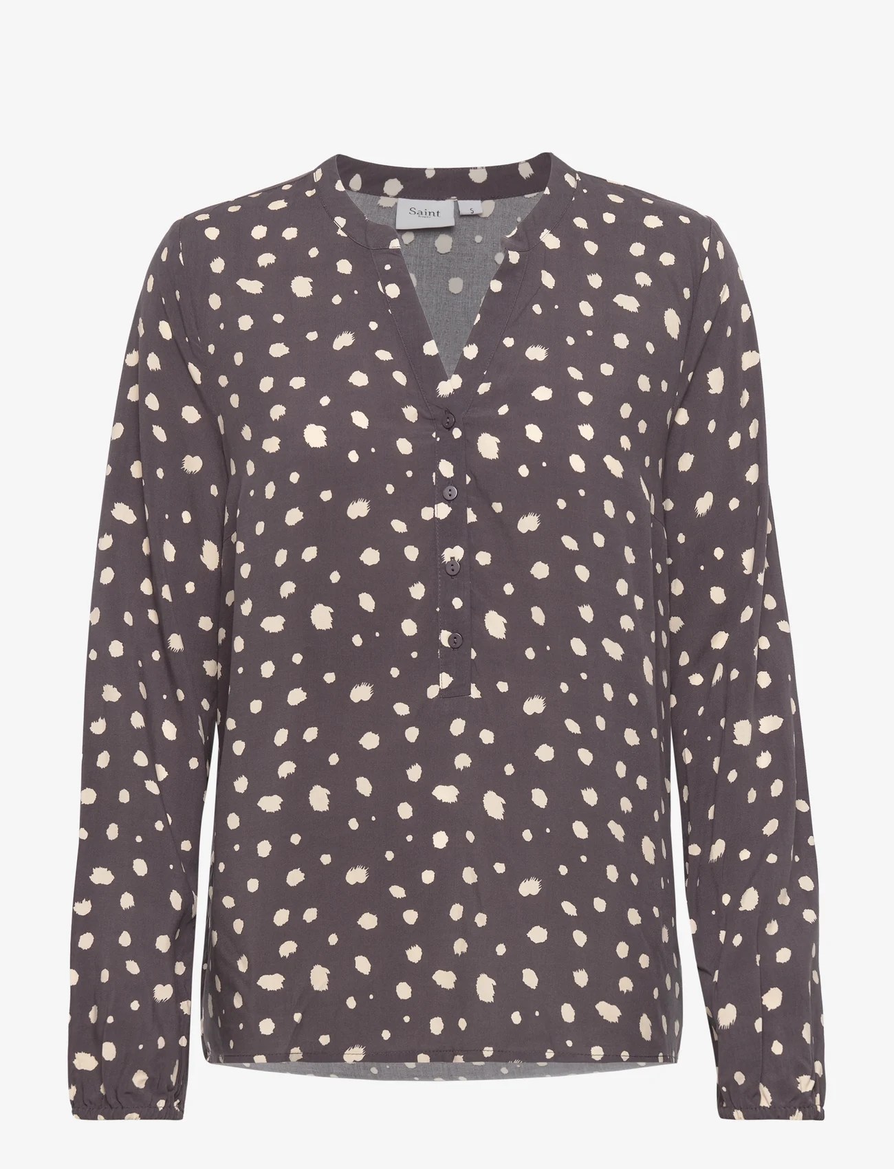 Saint Tropez - EdaSZ Shirt - long-sleeved blouses - nine iron dot - 0