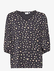 Saint Tropez - MinaSZ V-N Blouse - long-sleeved blouses - nine iron dot - 0