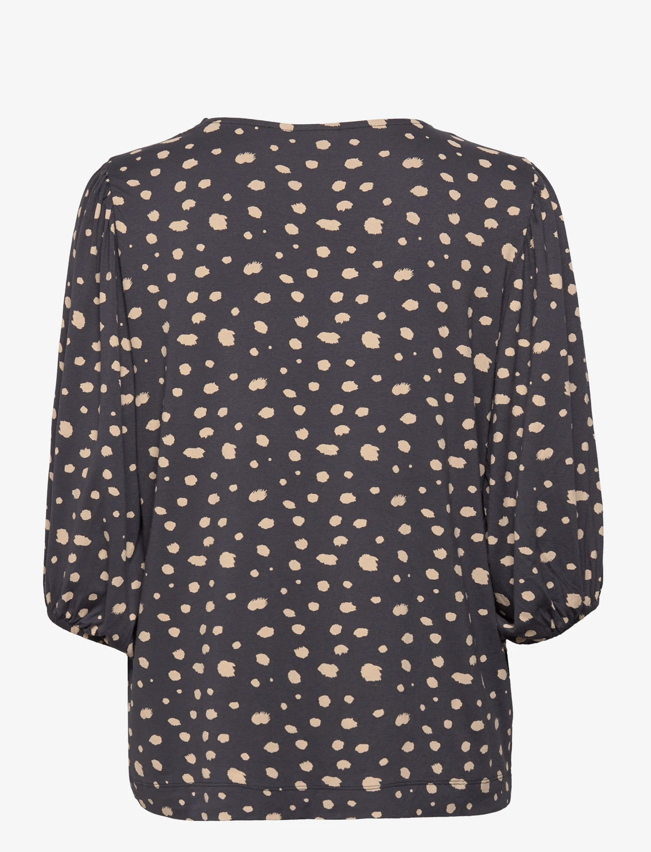Saint Tropez - MinaSZ V-N Blouse - long-sleeved blouses - nine iron dot - 1