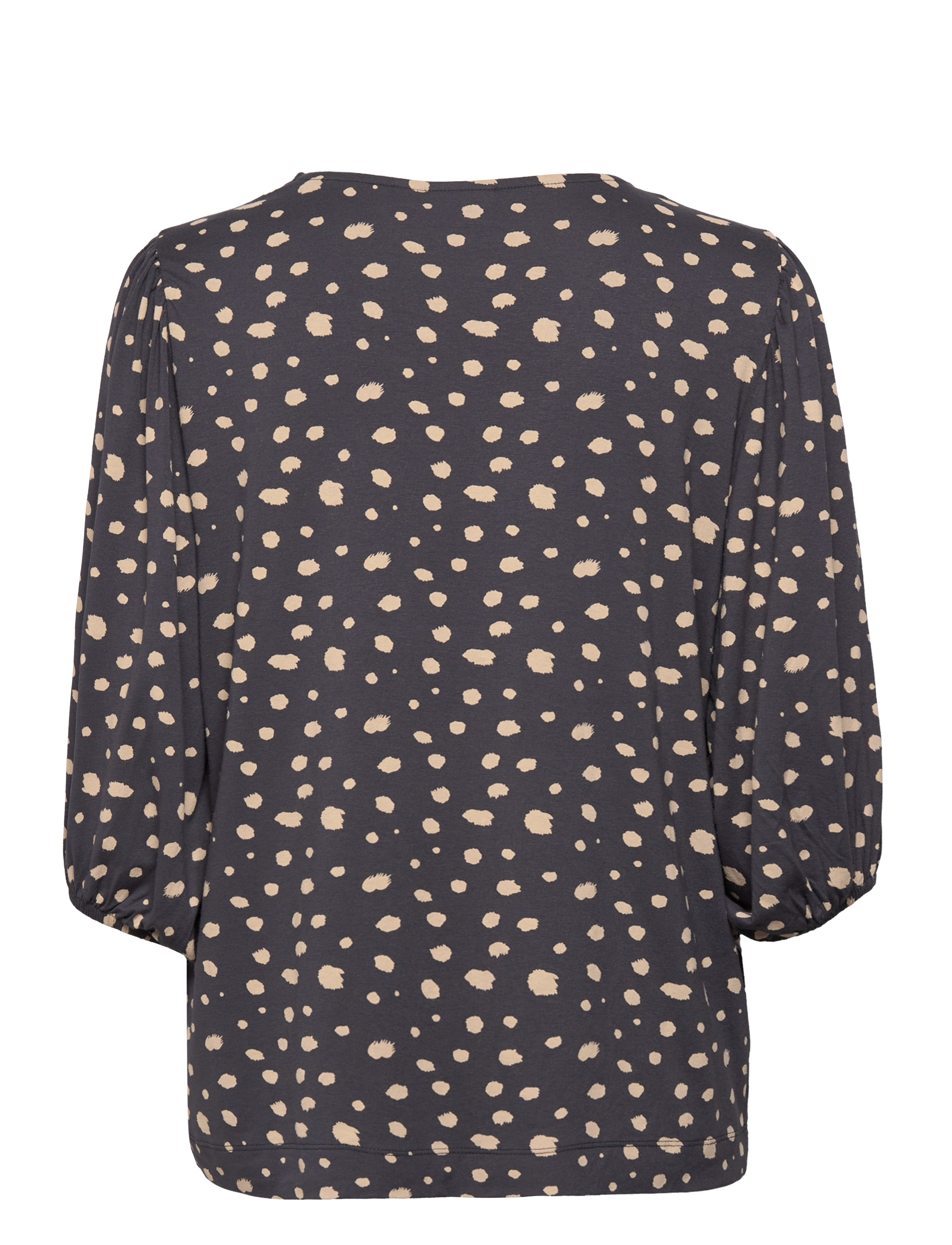 Saint Tropez - MinaSZ V-N Blouse - langärmlige blusen - nine iron dot - 1