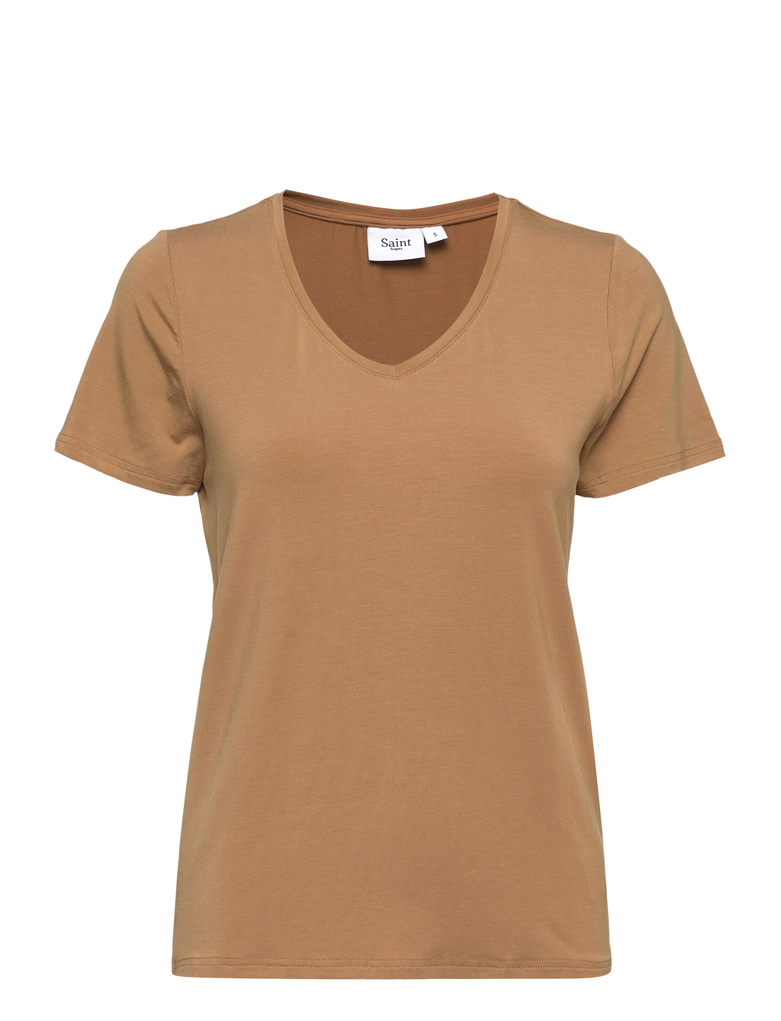 Saint Tropez - AdeliaSZ V-N T-Shirt - tobacco brown - 1