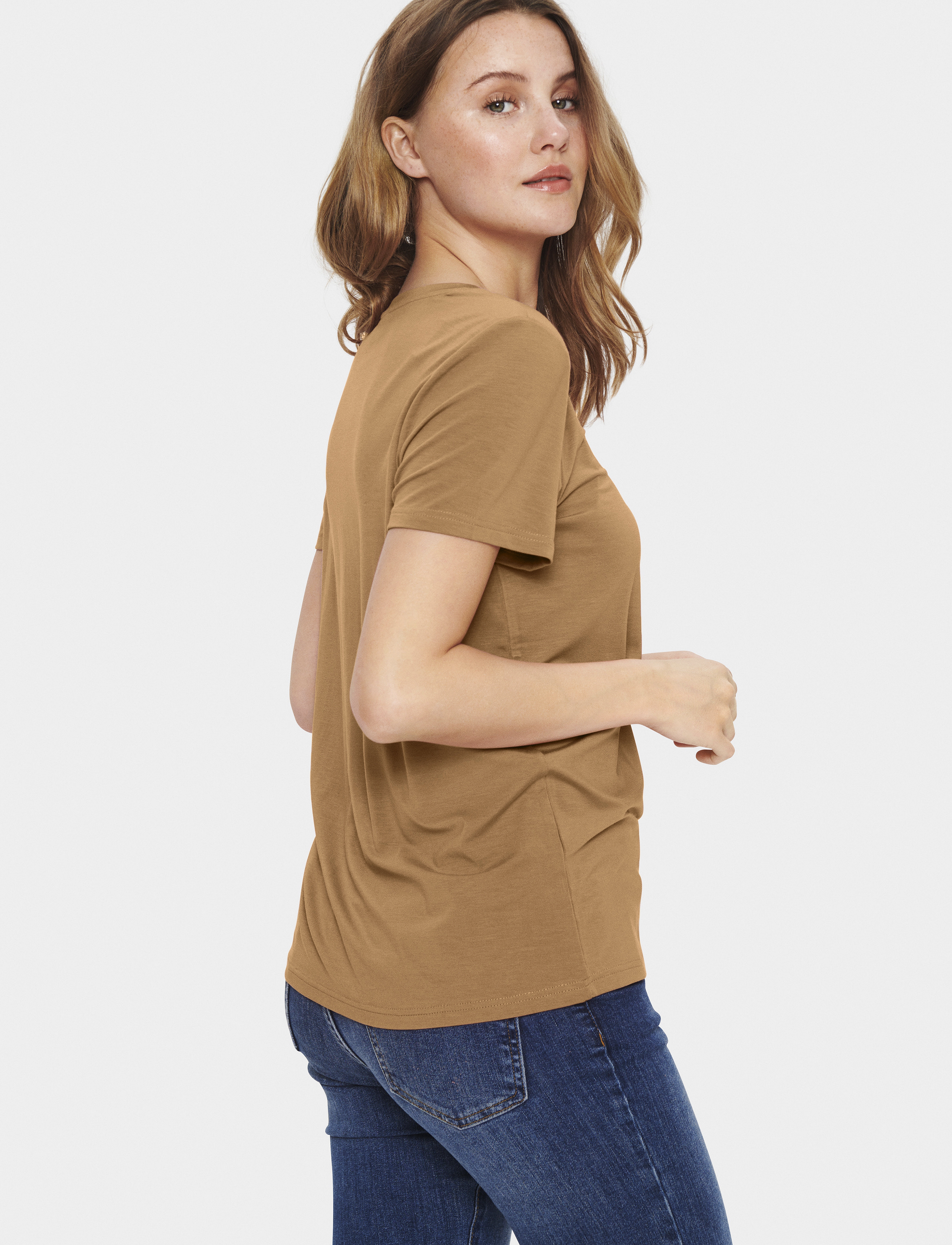 Saint Tropez - AdeliaSZ V-N T-Shirt - tobacco brown - 4