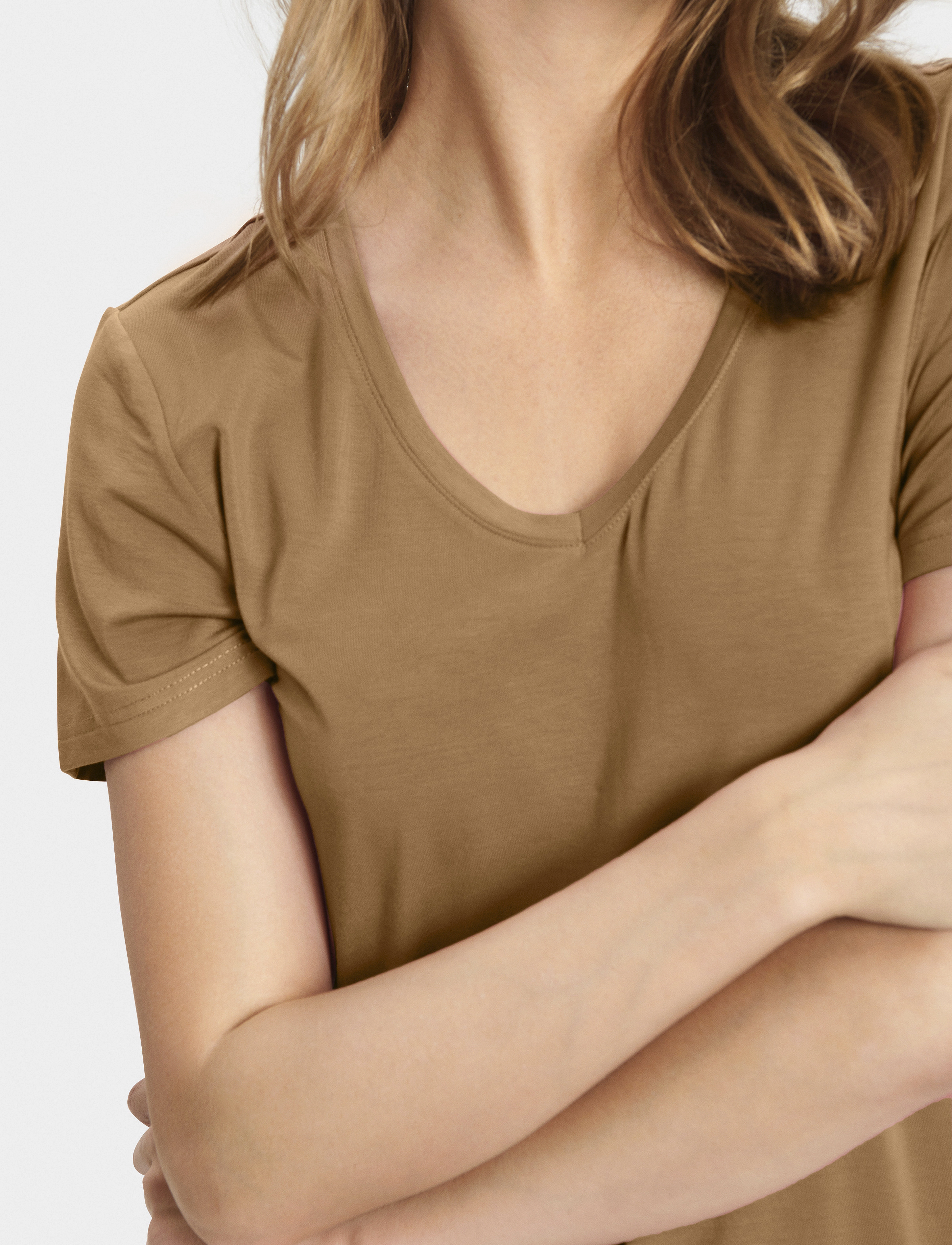 Saint Tropez - AdeliaSZ V-N T-Shirt - tobacco brown - 5