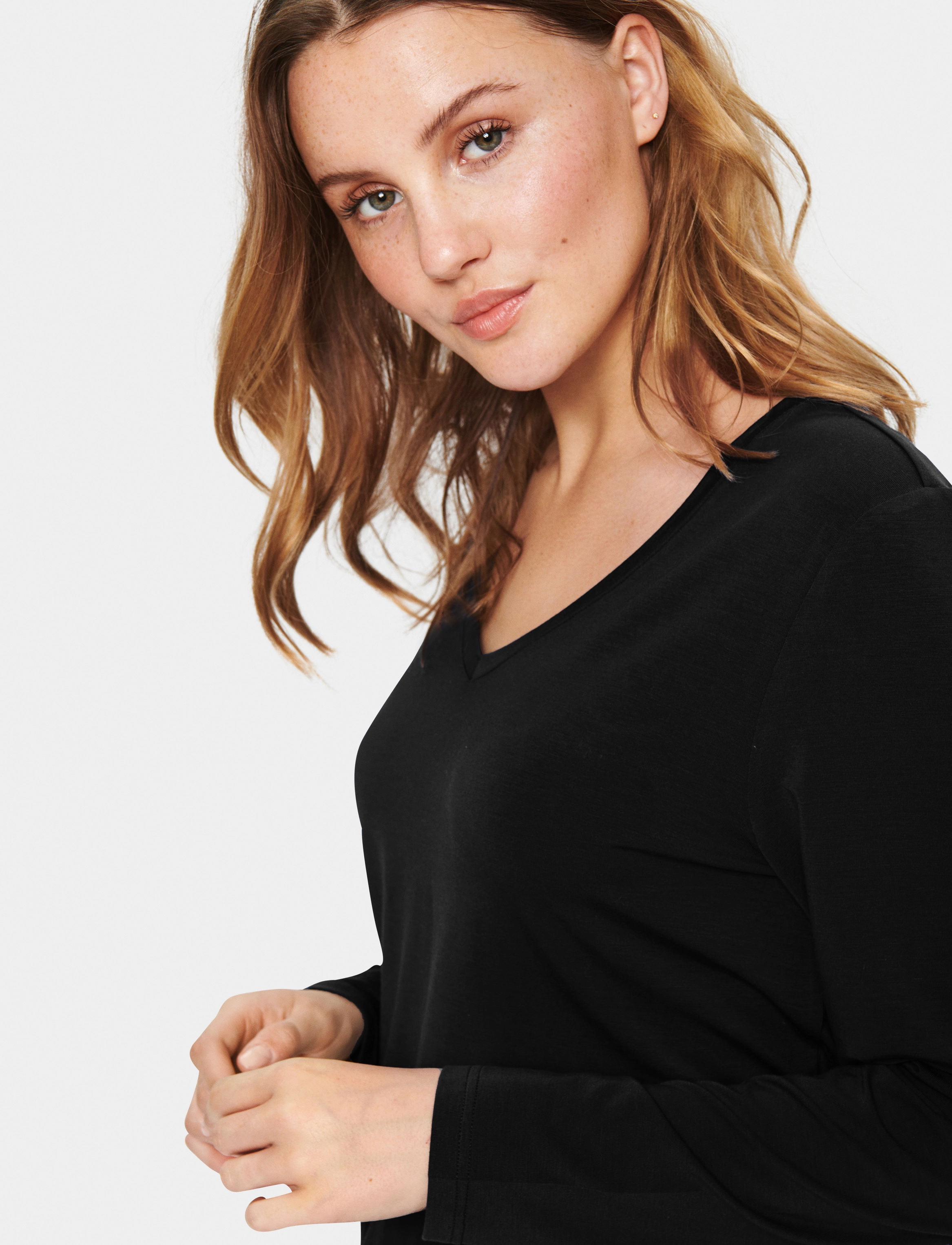 Saint Tropez - AdeliaSZ V-N LS Blouse - black - 5