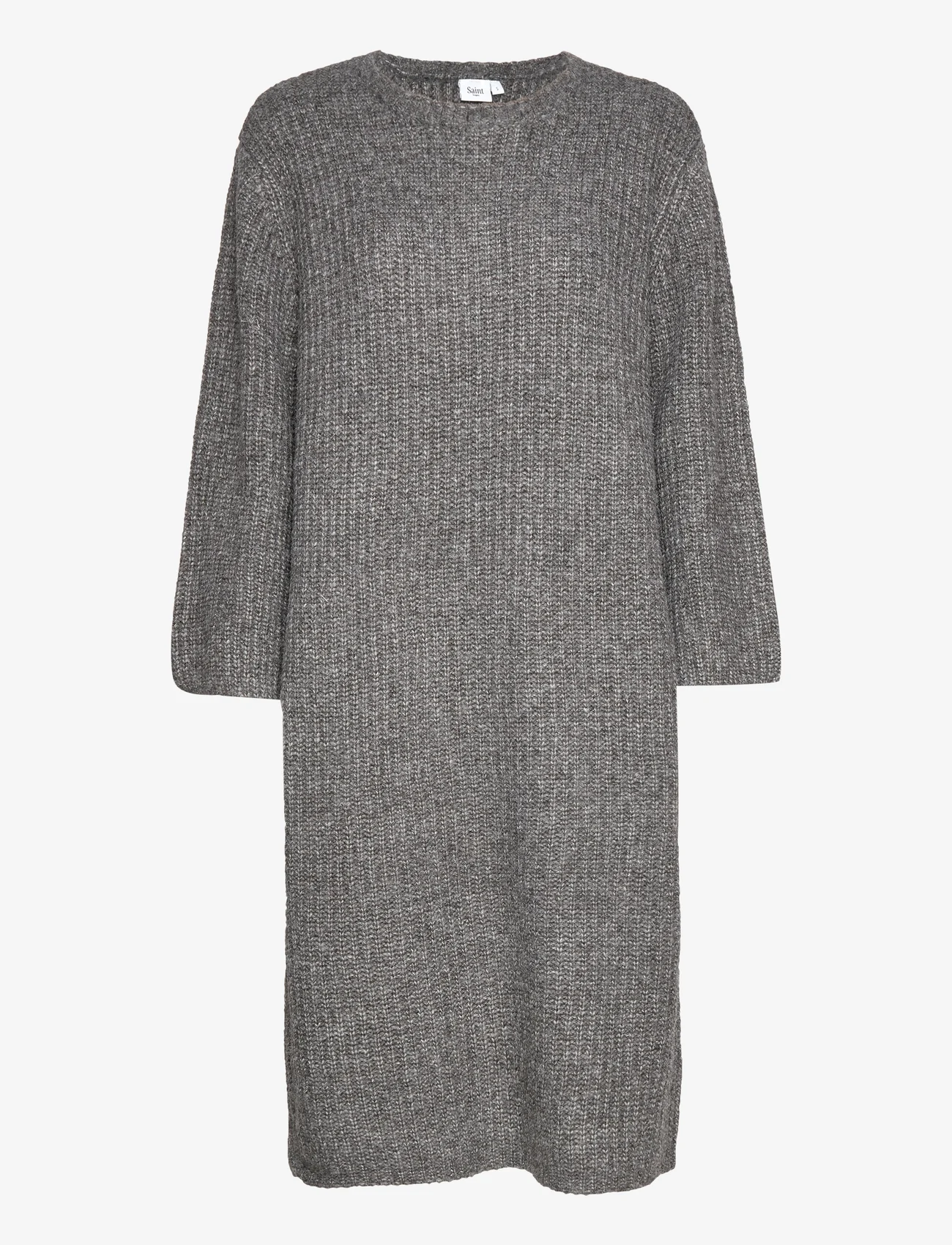 Saint Tropez - PetrineSZ Dress - knitted dresses - raven melange - 0