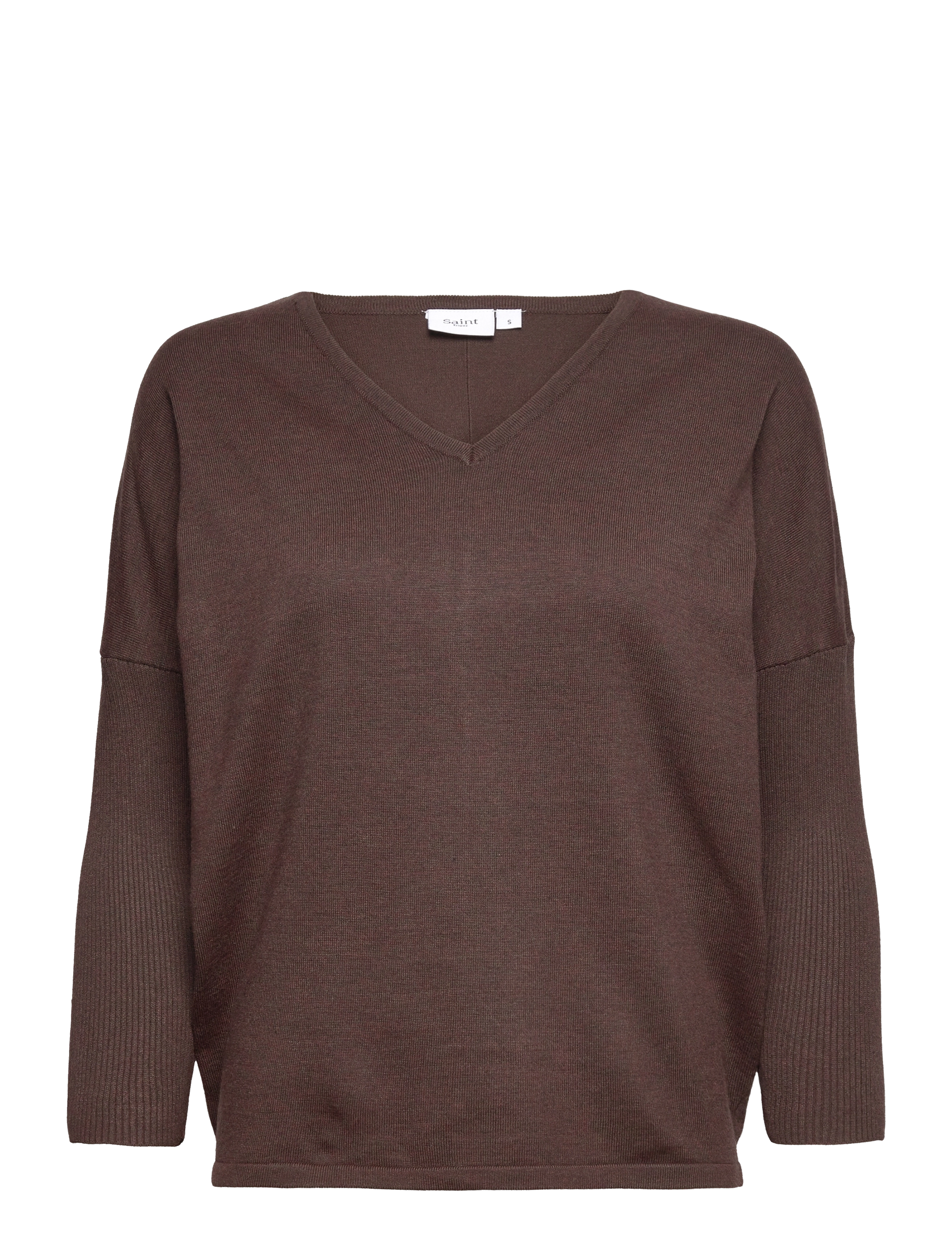 Saint Tropez - MilaSZ V-N Pullover - mink melange - 0