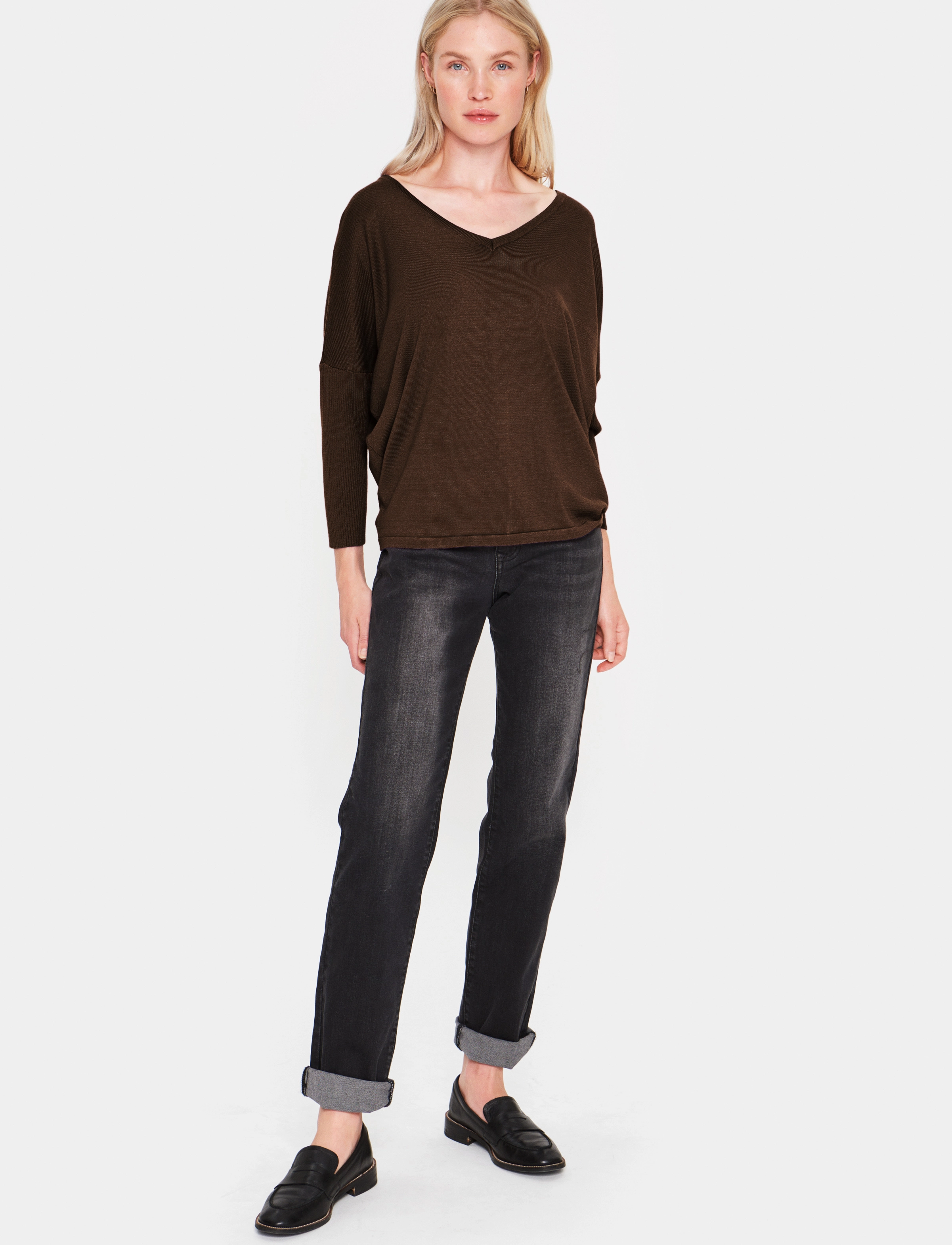 Saint Tropez - MilaSZ V-N Pullover - mink melange - 3