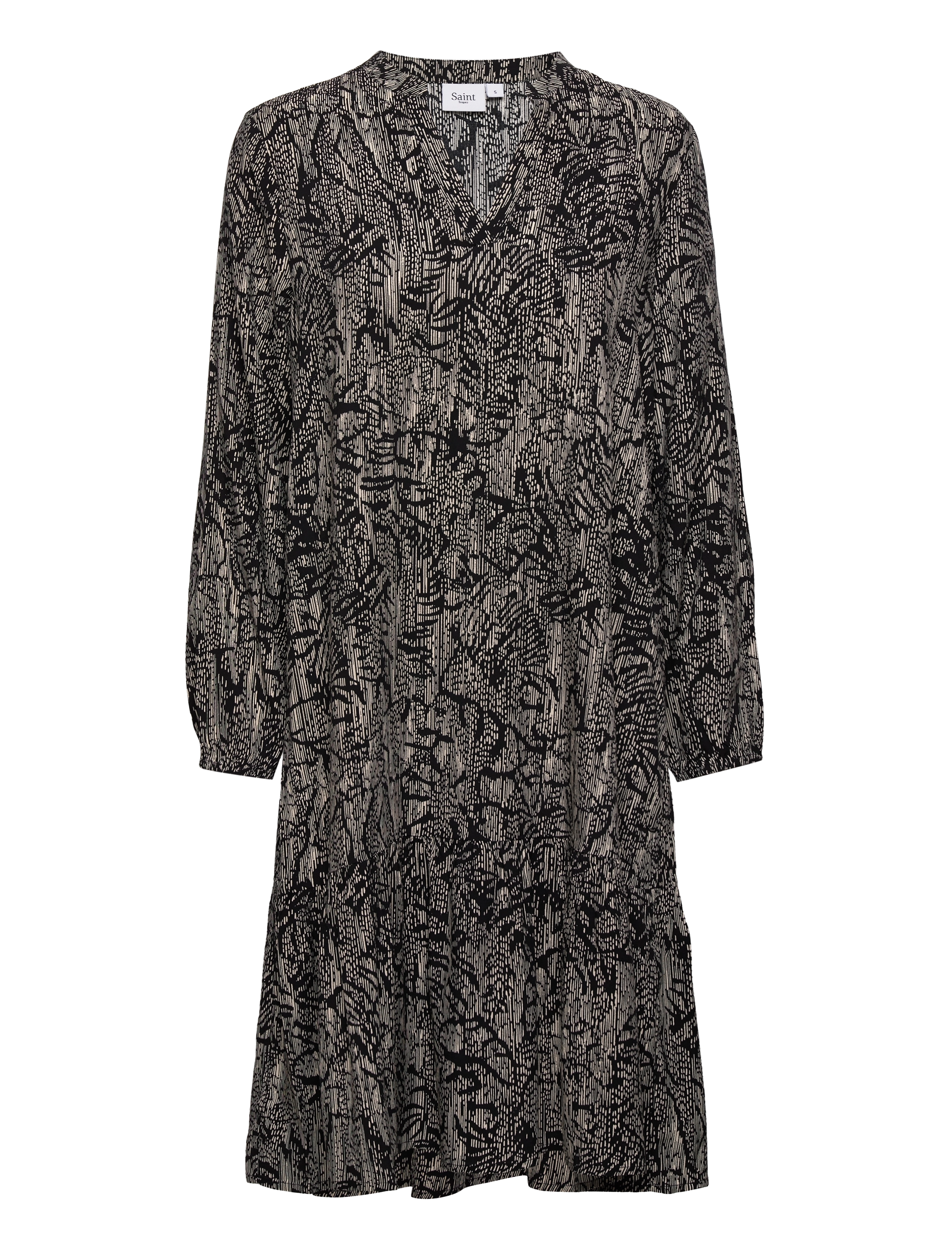 Saint Tropez LyngSZ Dress - Riided - BLACK FLORAL STRIPES / multi