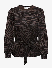 Saint Tropez - ReinaSZ Blouse - long-sleeved blouses - chocolate brown - 0