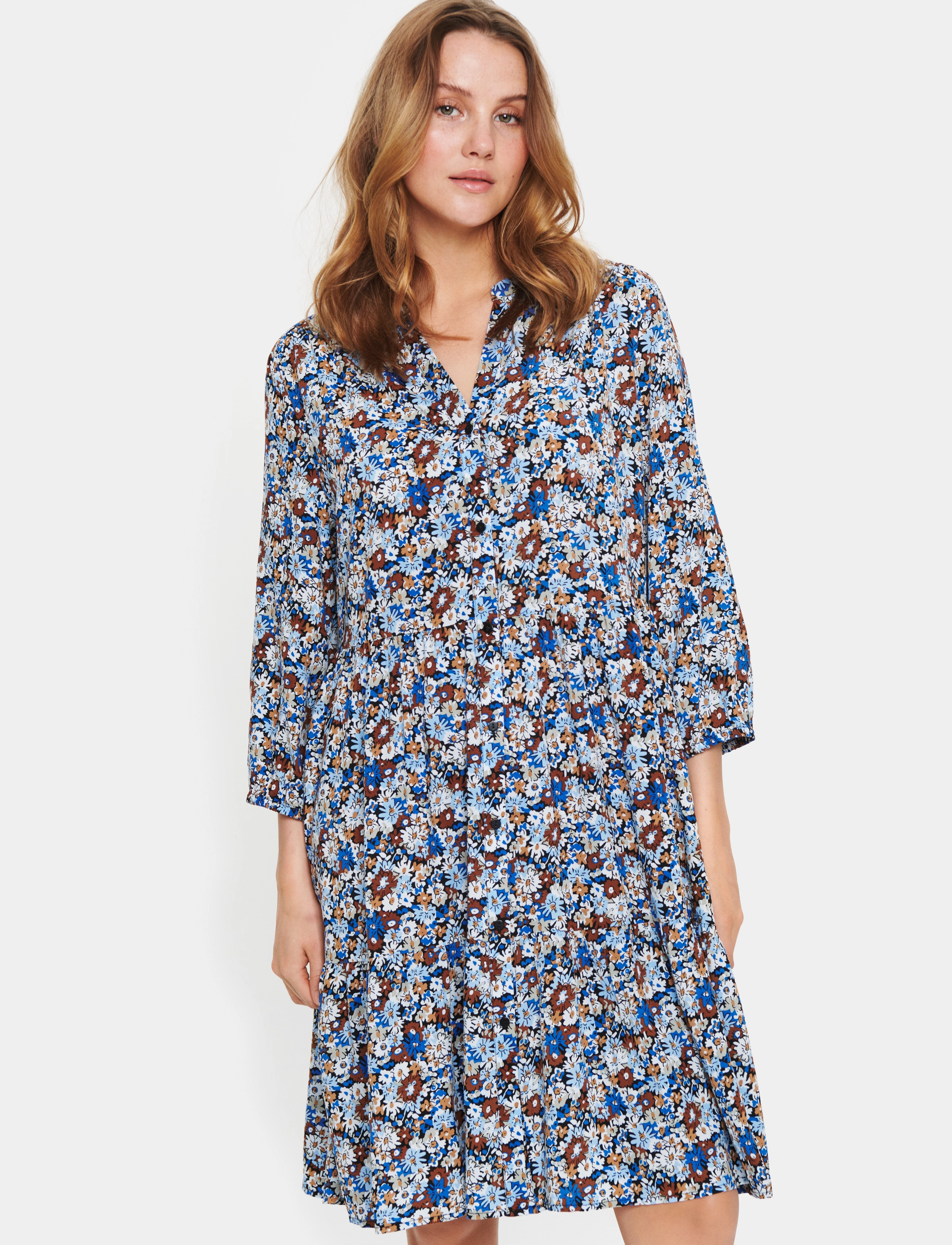 Saint Tropez - MaciSZ Dress - strong blue florals - 2