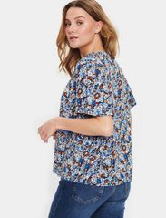 Saint Tropez - MaciSZ Blouse - short-sleeved blouses - strong blue florals - 4