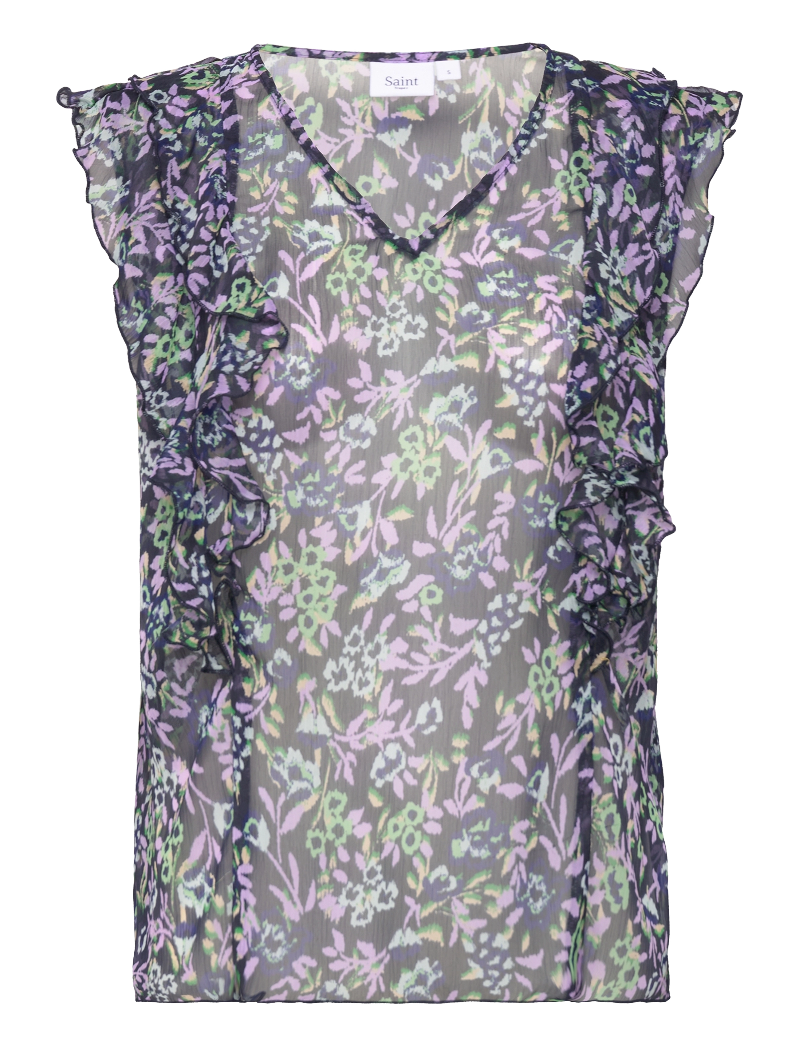 Saint Tropez TikaSZ Blouse - Bluser - NIGHT S.BACKYARD FLORAL / multi