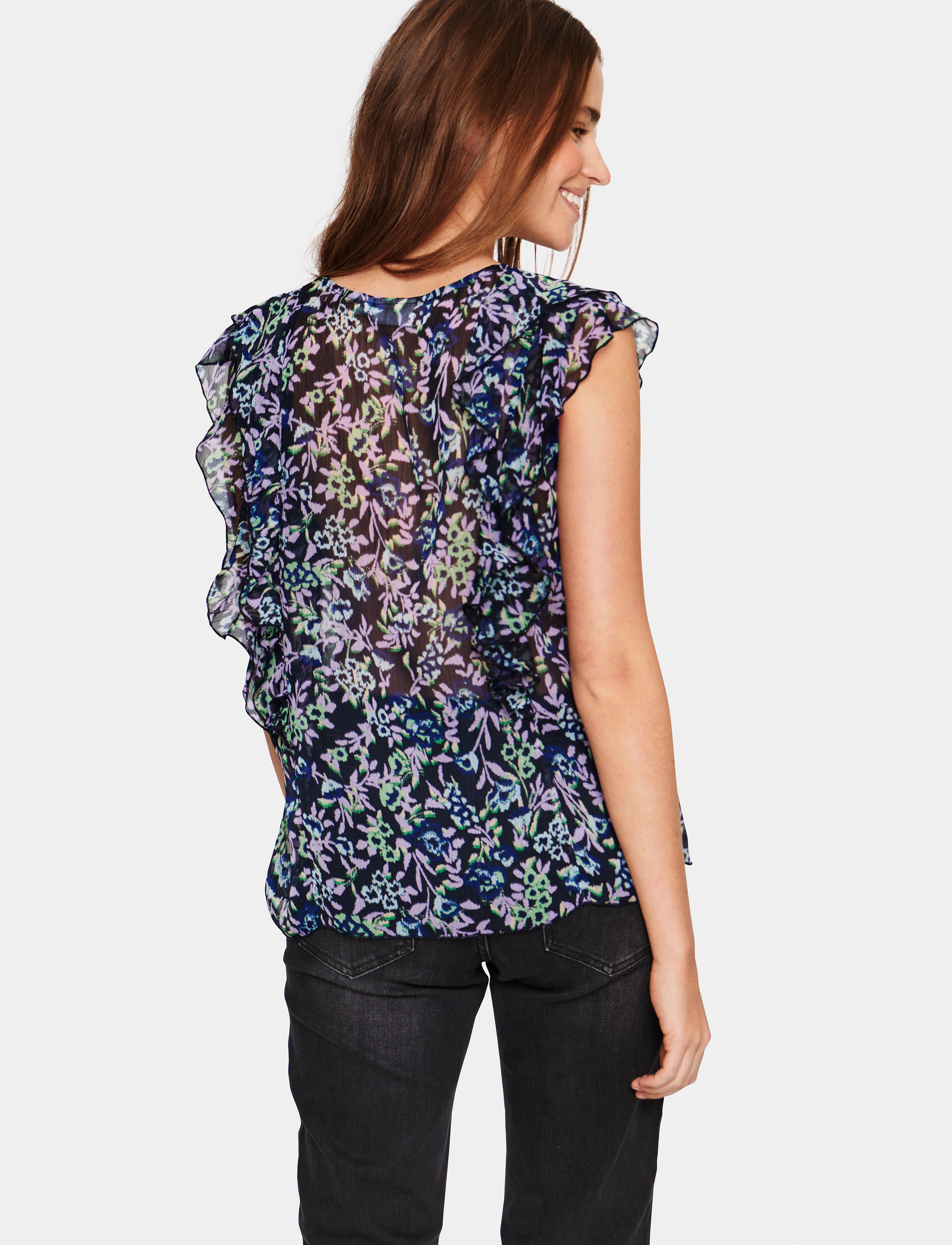 Saint Tropez - TikaSZ Blouse - kortermede bluser - night s.backyard floral - 4