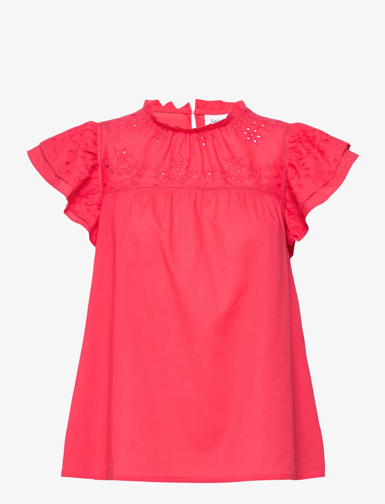 Saint Tropez - TillySZ SS Blouse - short-sleeved blouses - hibiscus - 0