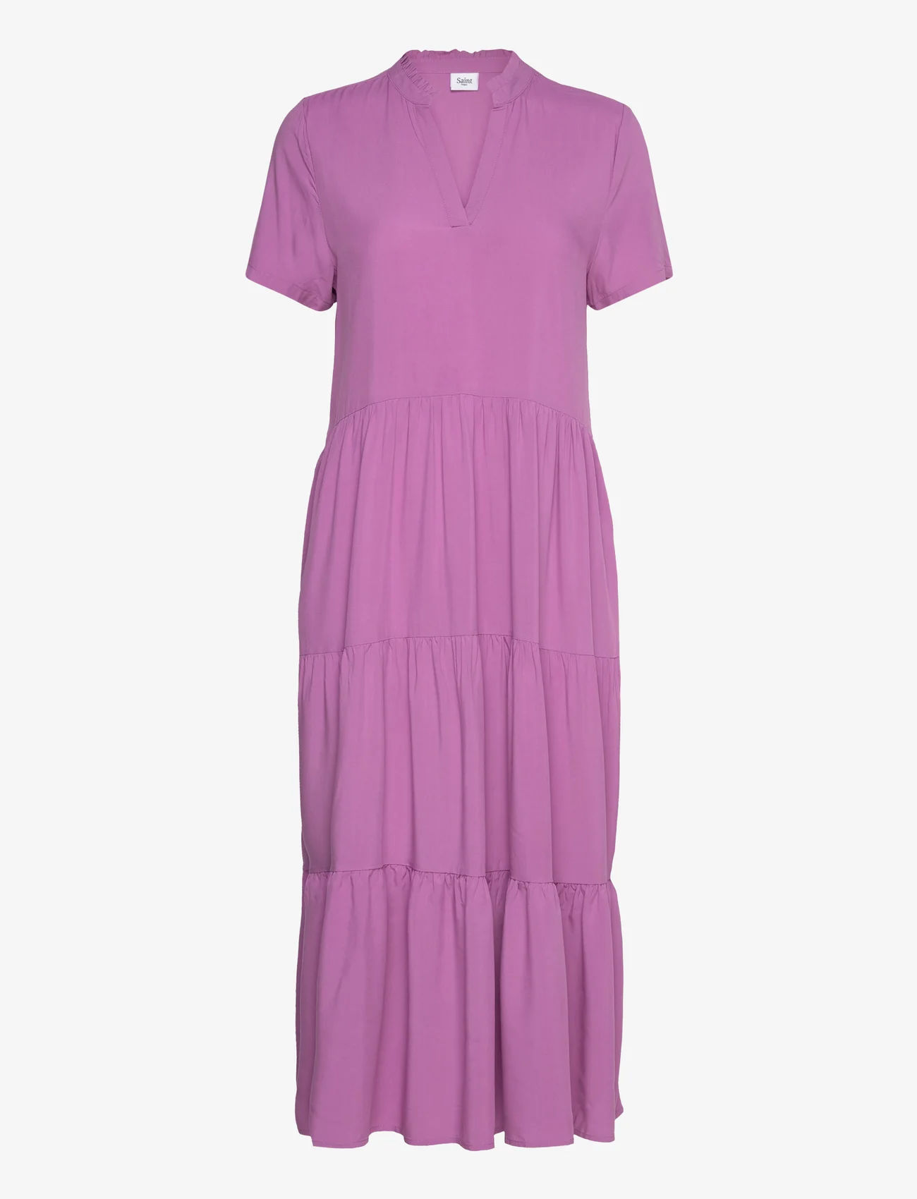 Saint Tropez - EdaSZ SS Maxi Dress - skjortklänningar - mulberry - 0