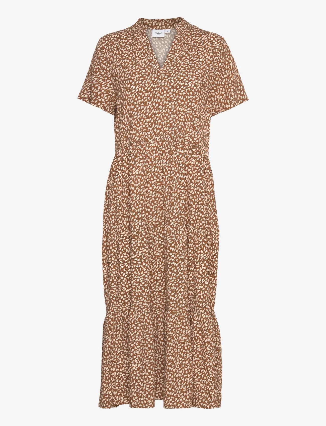 Saint Tropez - EdaSZ SS Maxi Dress - marškinių tipo suknelės - rubber clover florals - 0