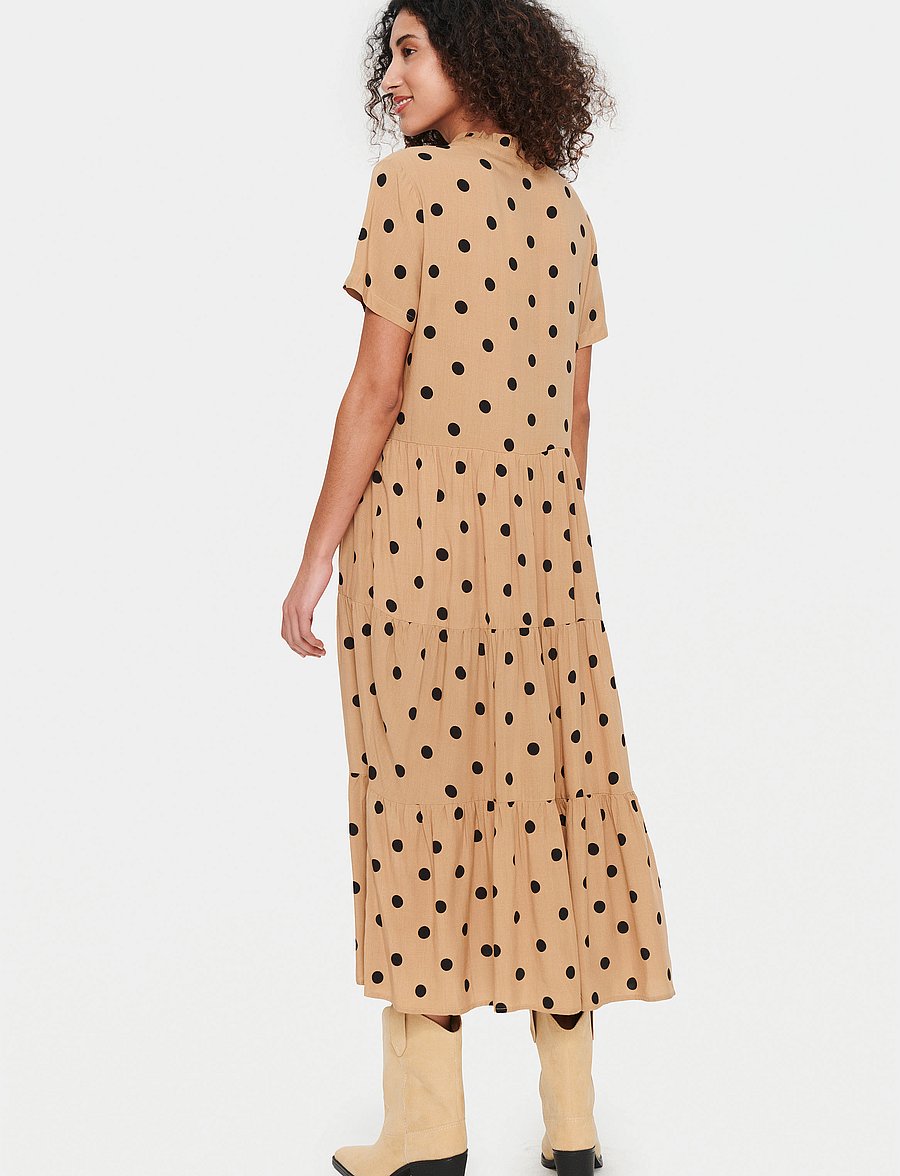Saint Tropez - EdaSZ SS Maxi Dress - sommerkjoler - tannin big dots - 4