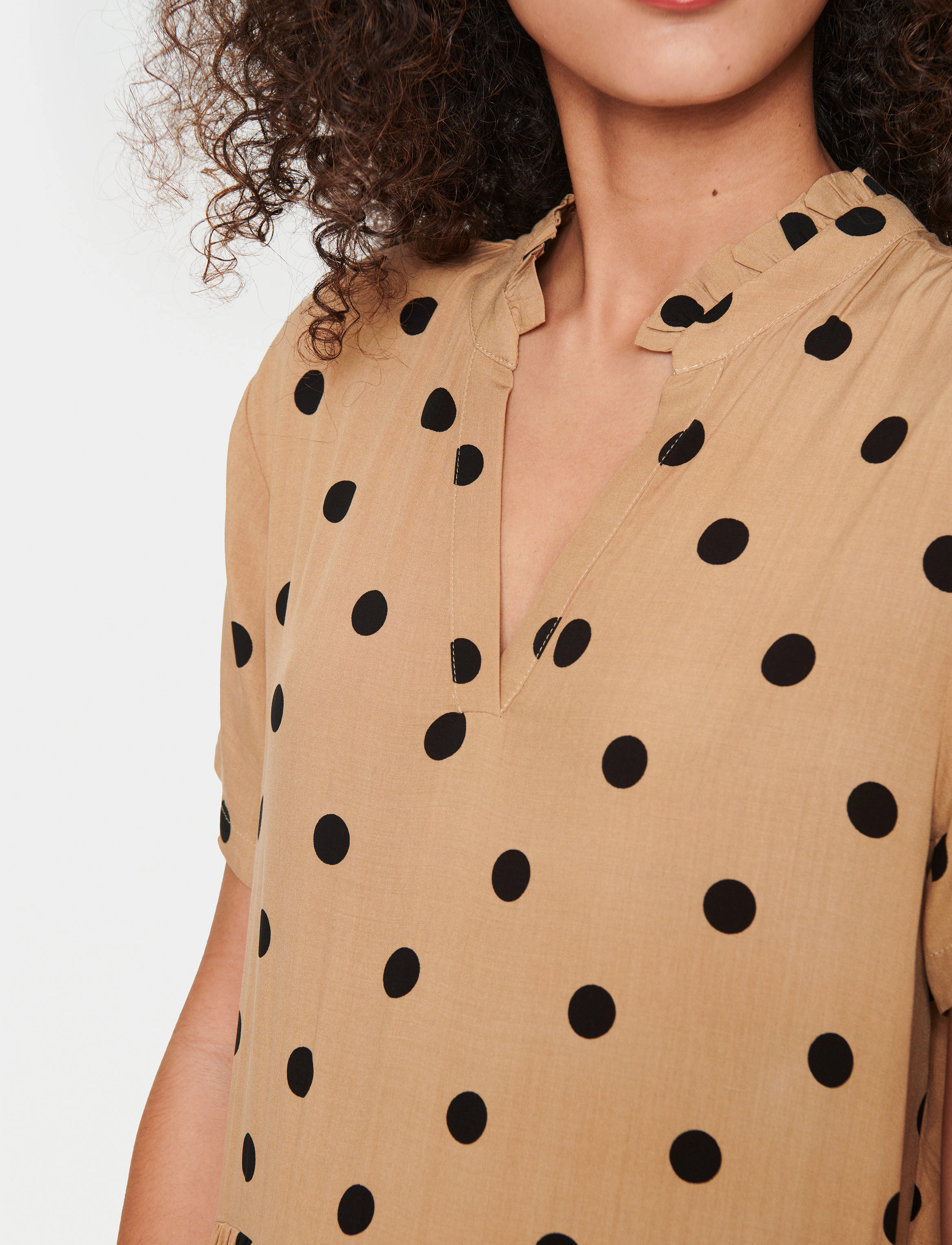 Saint Tropez - EdaSZ SS Maxi Dress - sommarklänningar - tannin big dots - 5