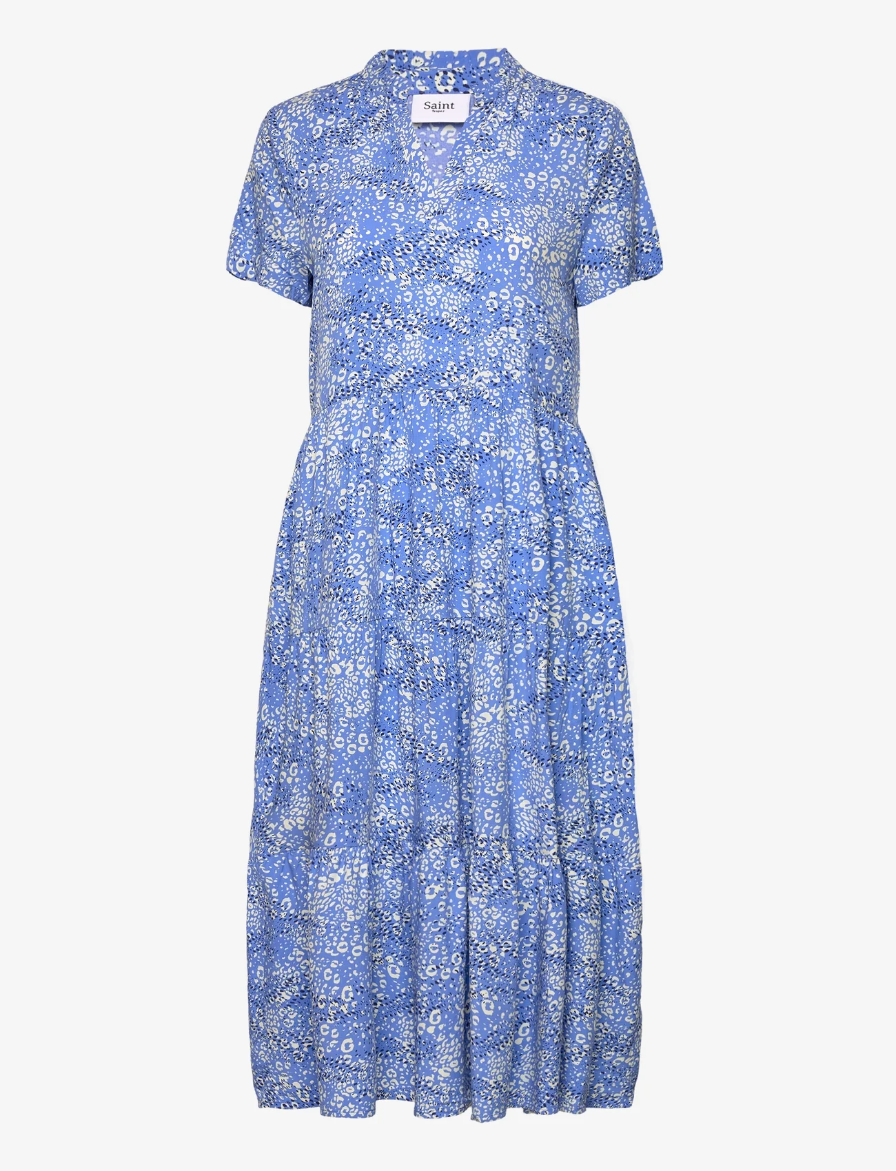 Saint Tropez - EdaSZ SS Maxi Dress - marškinių tipo suknelės - ultramarine leo - 0