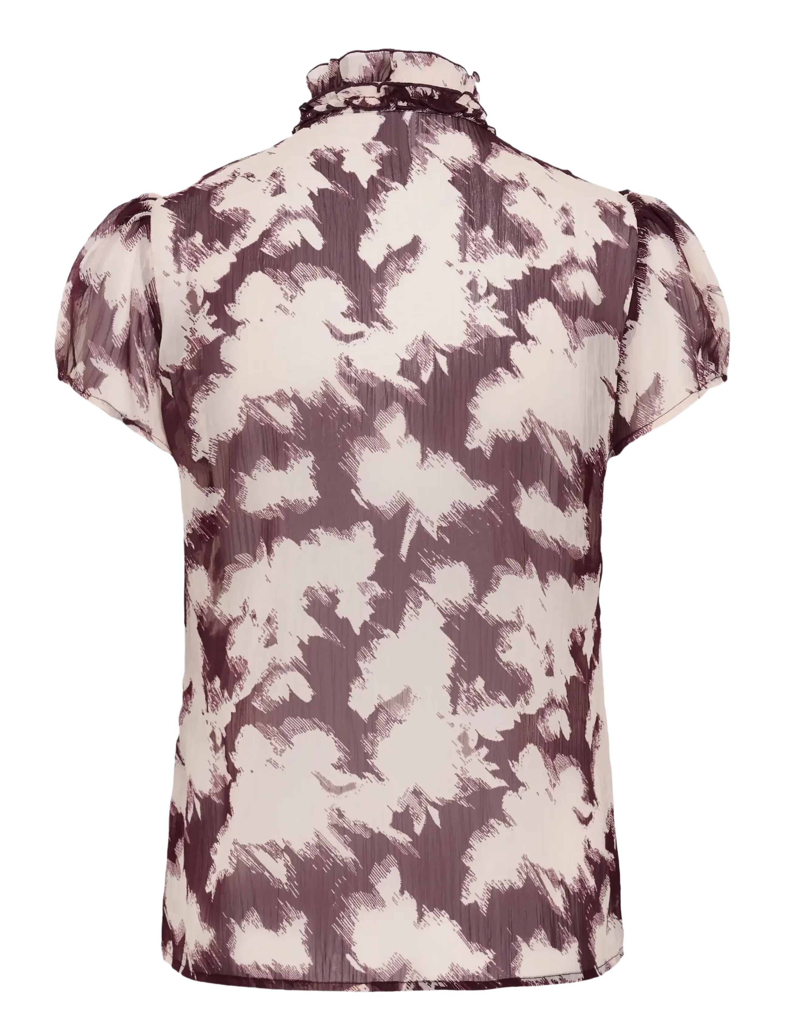Saint Tropez - LiljaSZ Crinkle SS Shirt - lühikeste varrukatega pluusid - winetasting shadow blooms - 2