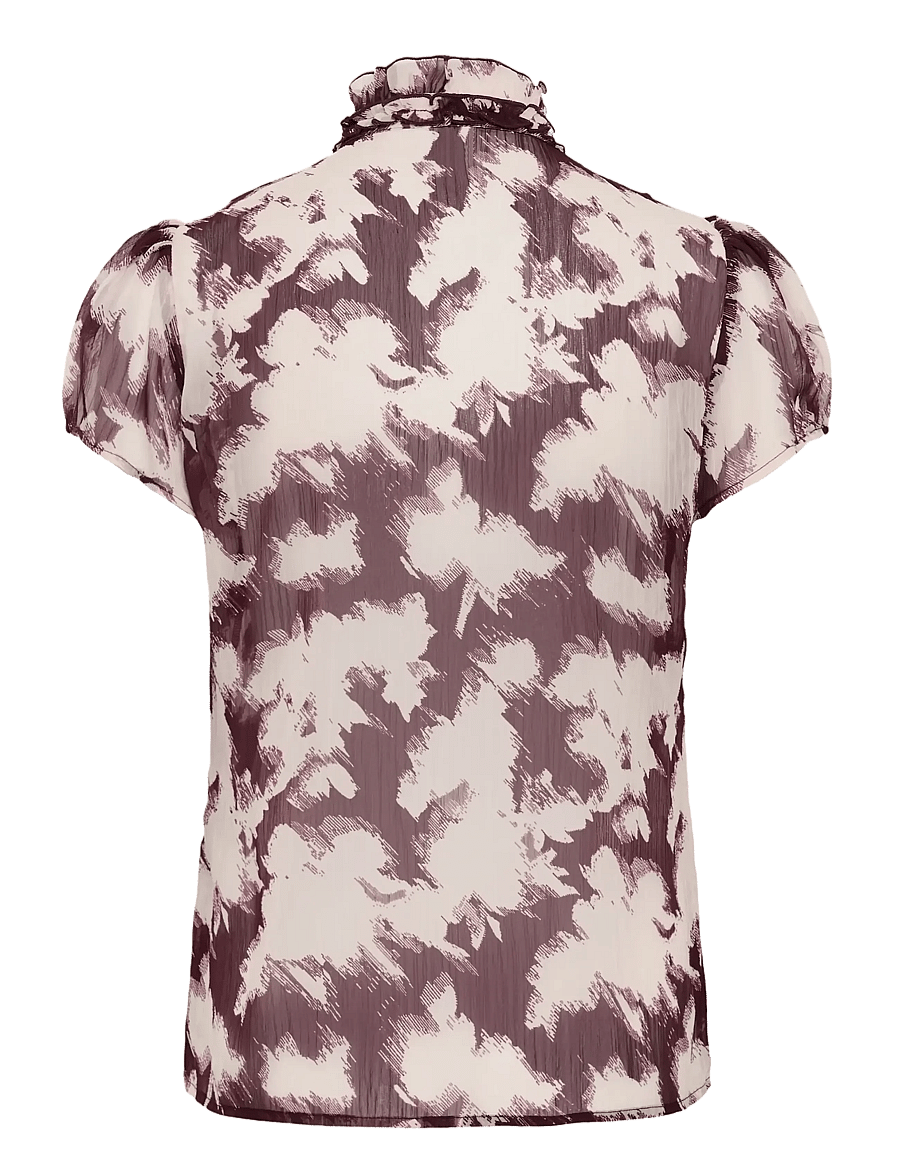 Saint Tropez - LiljaSZ Crinkle SS Shirt - lühikeste varrukatega pluusid - winetasting shadow blooms - 2