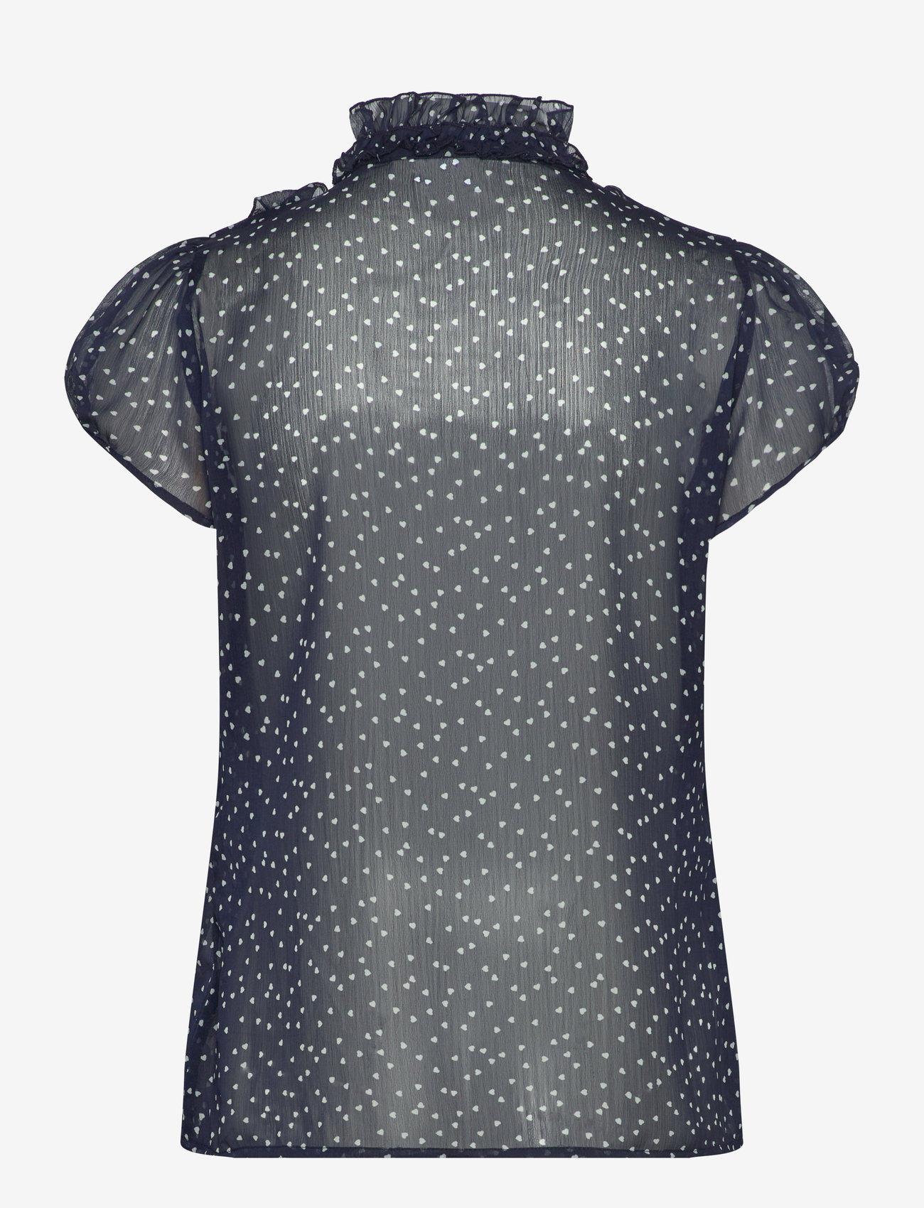 Saint Tropez - LiljaSZ Crinkle SS Shirt - kortärmade blusar - baritone ice mini hearts - 2