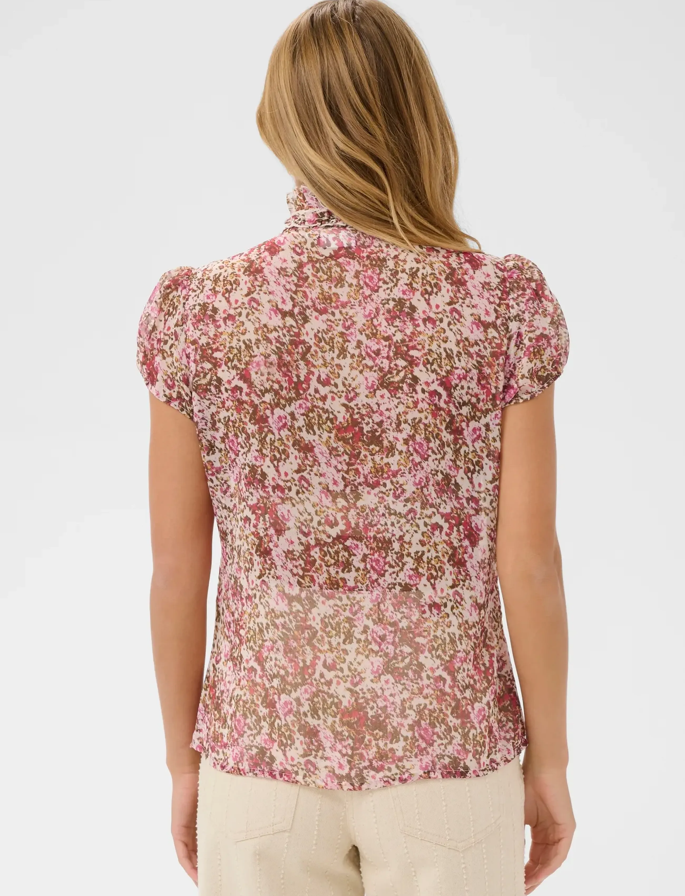 Saint Tropez - LiljaSZ Crinkle SS Shirt - lühikeste varrukatega pluusid - ballerina brushed blooms - 4