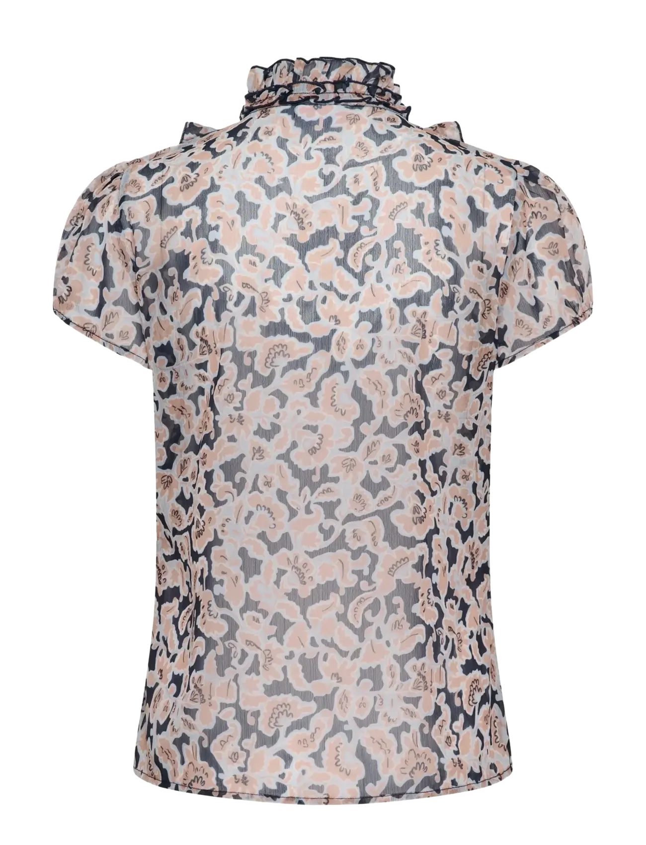 Saint Tropez - LiljaSZ Crinkle SS Shirt - kortärmade blusar - nightsky flower camouflage - 2