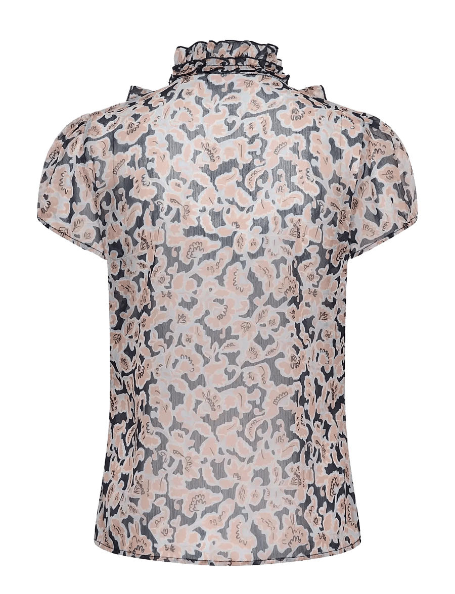 Saint Tropez - LiljaSZ Crinkle SS Shirt - lühikeste varrukatega pluusid - nightsky flower camouflage - 2