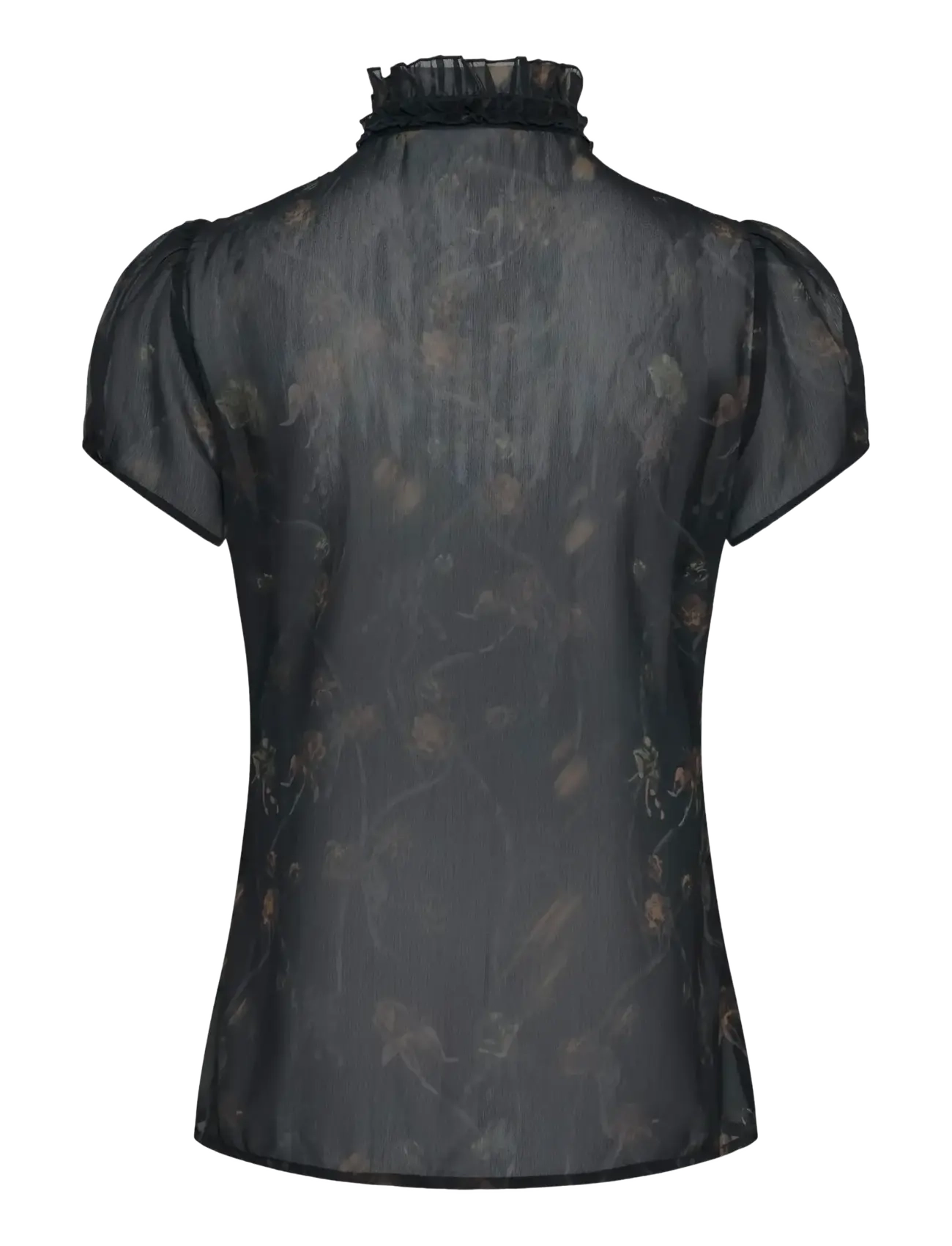 Saint Tropez - LiljaSZ Crinkle SS Shirt - kortærmede bluser - black washed dandelions - 2