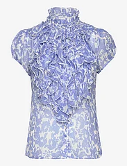 Saint Tropez - LiljaSZ Crinkle SS Shirt - kortærmede bluser - ultramarine porcelain blooms - 0