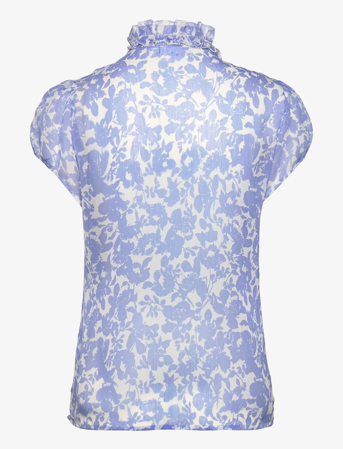 Saint Tropez - LiljaSZ Crinkle SS Shirt - kurzämlige blusen - ultramarine porcelain blooms - 1