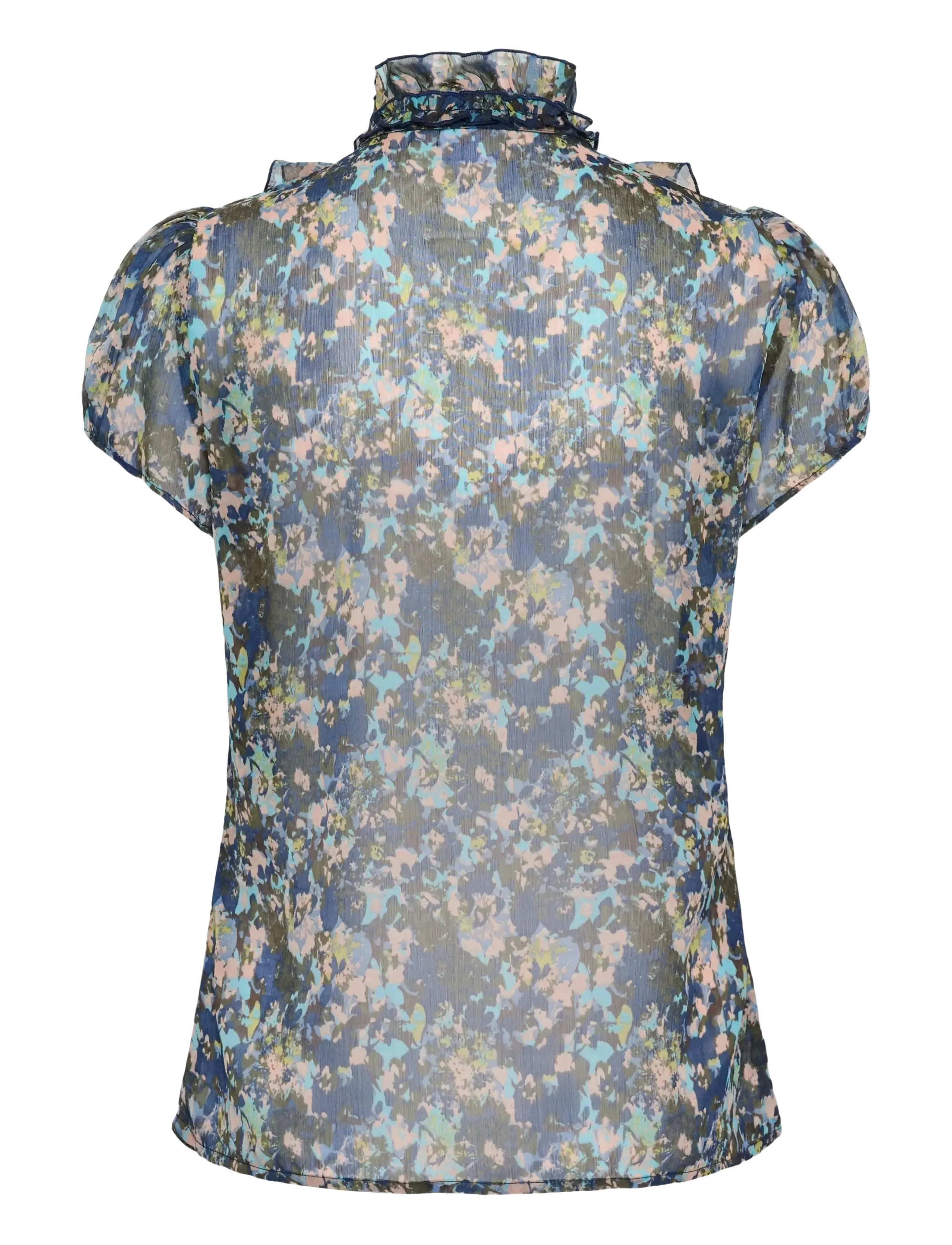 Saint Tropez - LiljaSZ Crinkle SS Shirt - lühikeste varrukatega pluusid - big dipper camouflaged blooms - 2