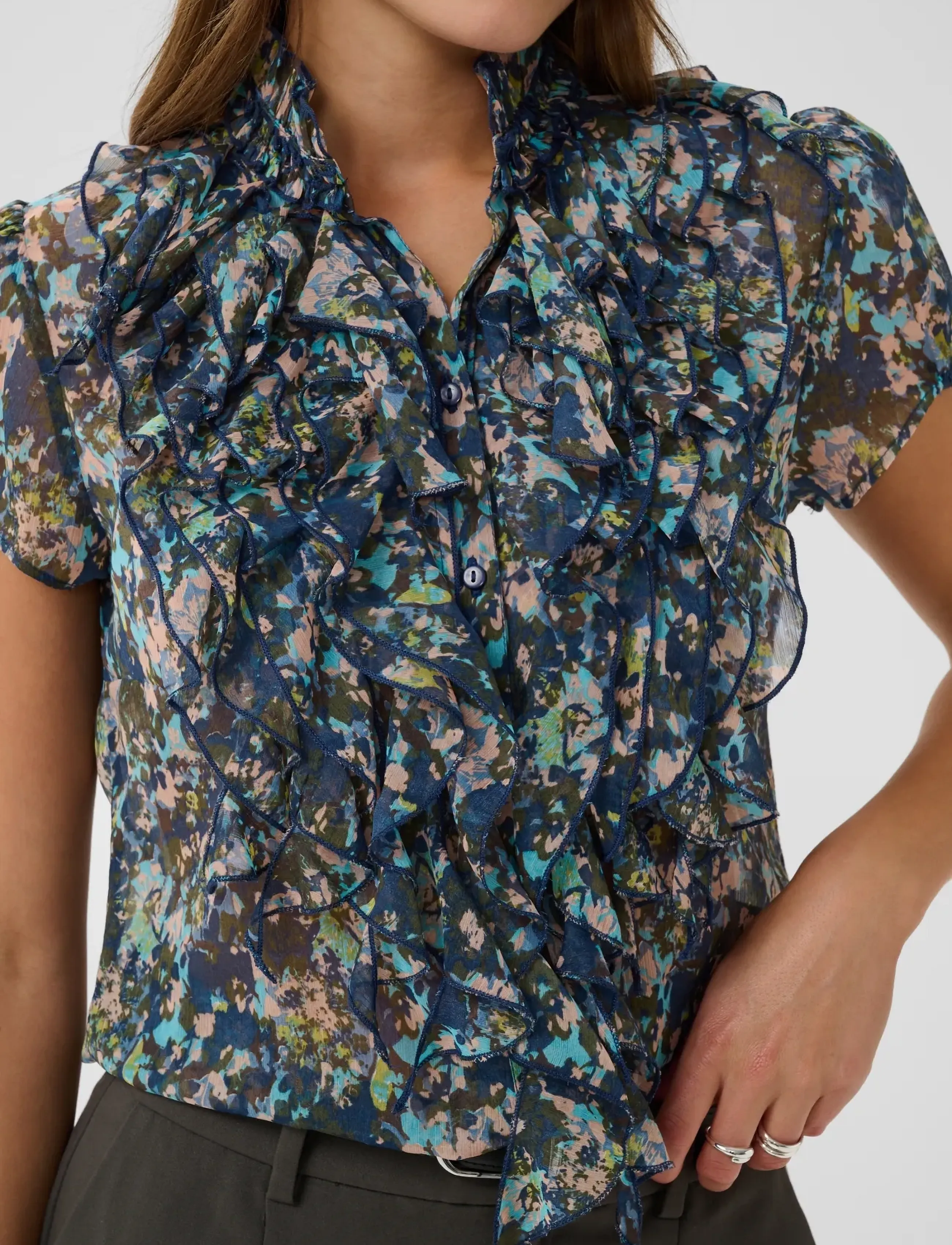 SAINT TROPEZ Liljasz Crinkle Ss Shirt skjortor & blusar dam – bild 4