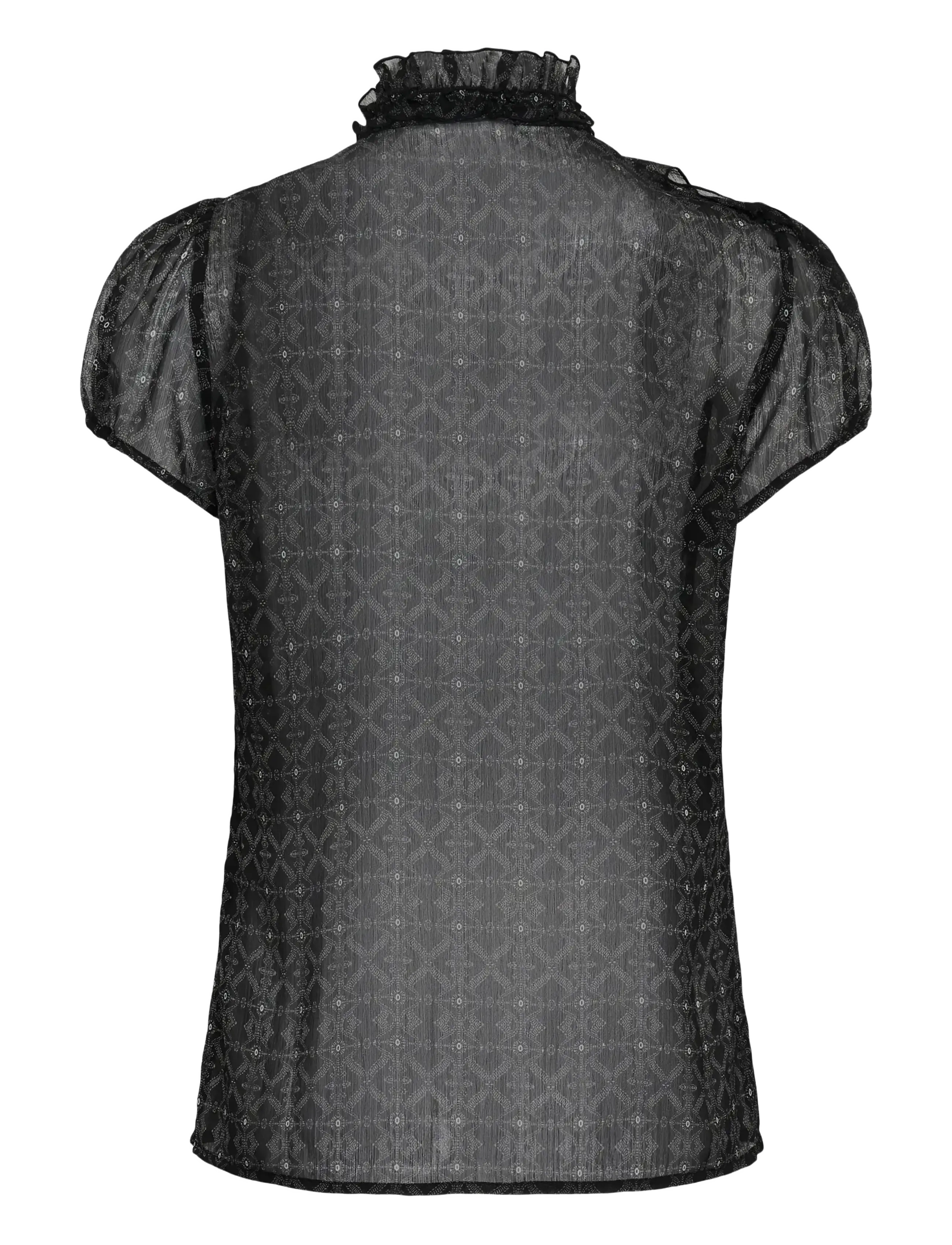 Saint Tropez - LiljaSZ Crinkle SS Shirt - kortærmede bluser - black diamond tiles - 2