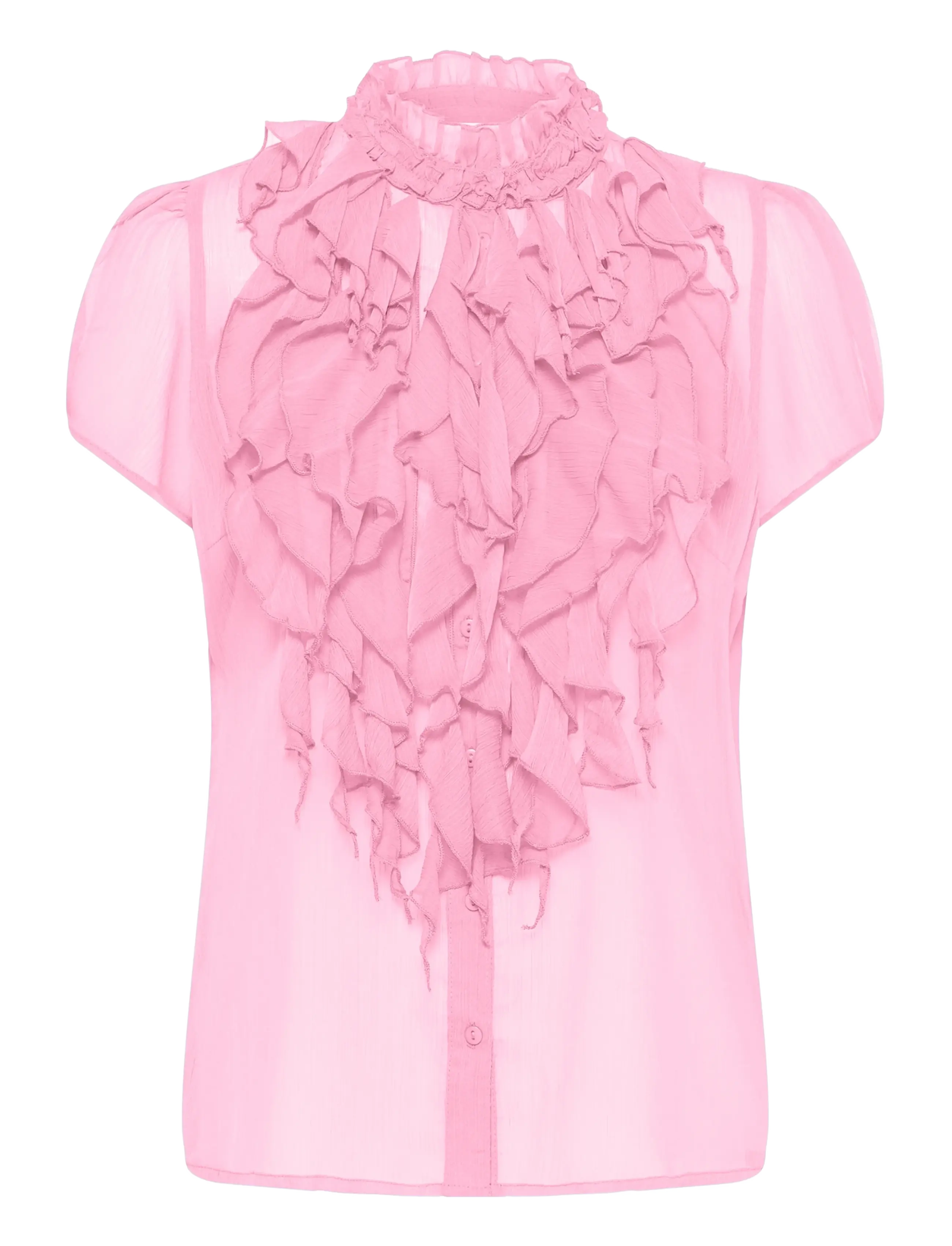 Saint Tropez - LiljaSZ Crinkle SS Shirt - kurzärmelige blusen - cameo pink - 1