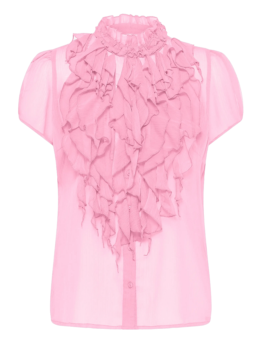 Saint Tropez - LiljaSZ Crinkle SS Shirt - kortærmede bluser - cameo pink - 1