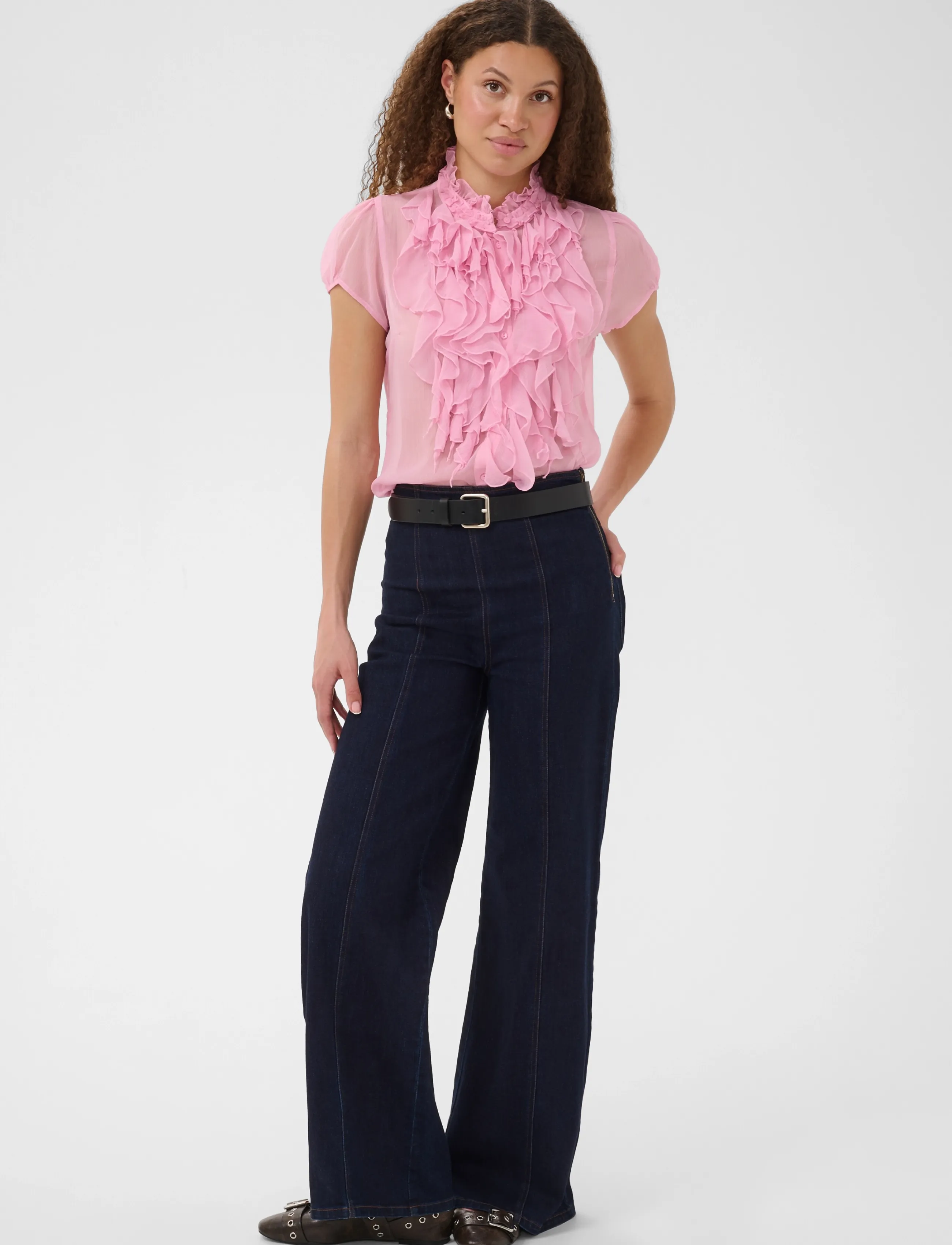 Saint Tropez - LiljaSZ Crinkle SS Shirt - kurzärmelige blusen - cameo pink - 3