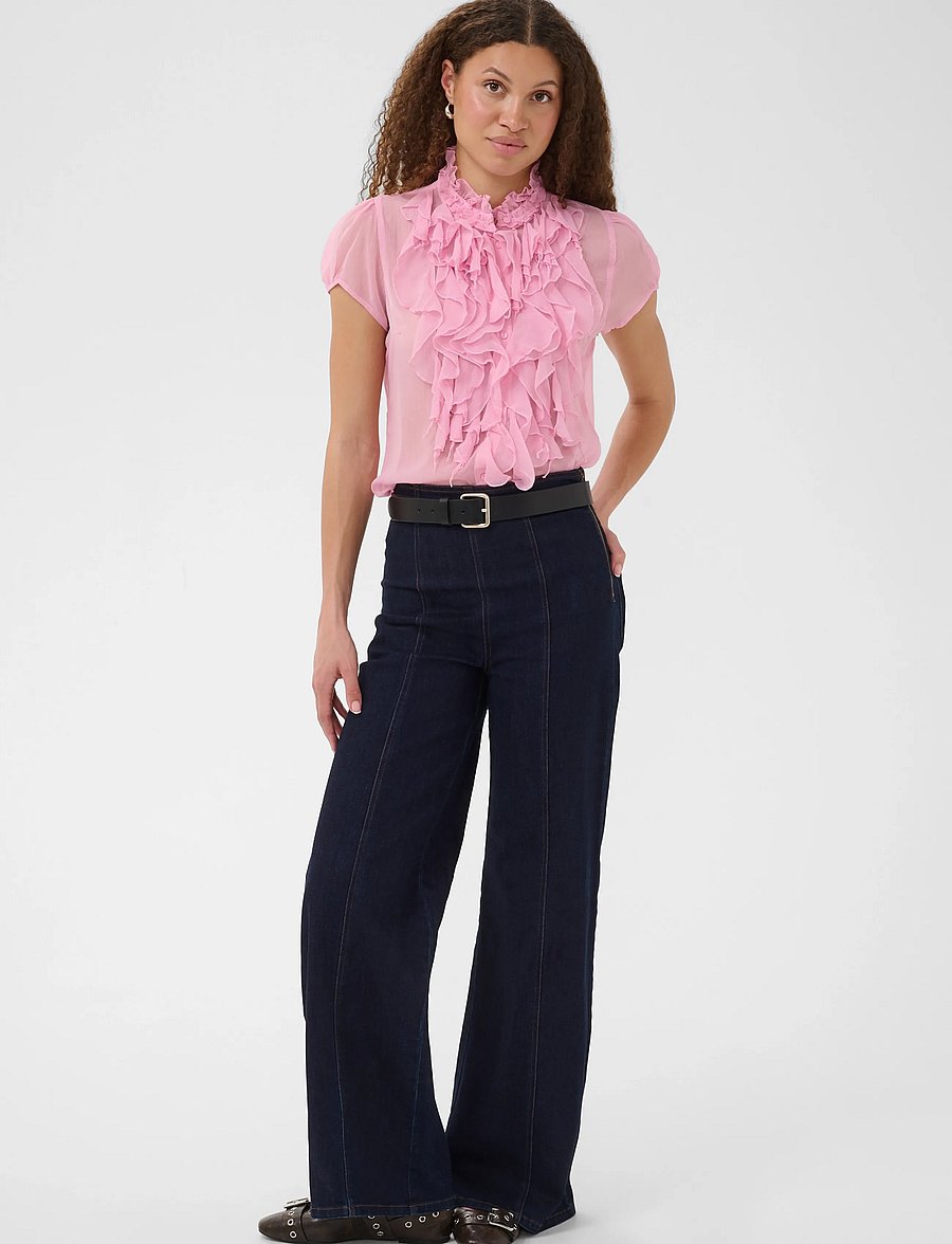 Saint Tropez - LiljaSZ Crinkle SS Shirt - kortærmede bluser - cameo pink - 3