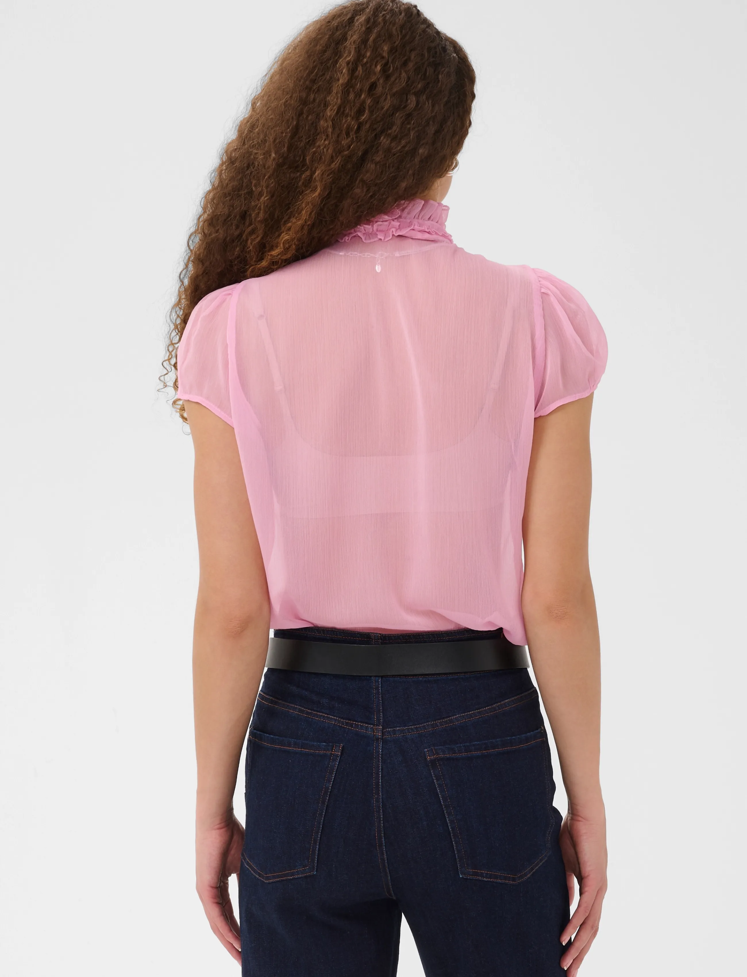 Saint Tropez - LiljaSZ Crinkle SS Shirt - kurzärmelige blusen - cameo pink - 4