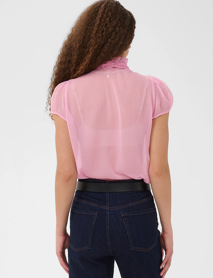Saint Tropez - LiljaSZ Crinkle SS Shirt - kortærmede bluser - cameo pink - 4