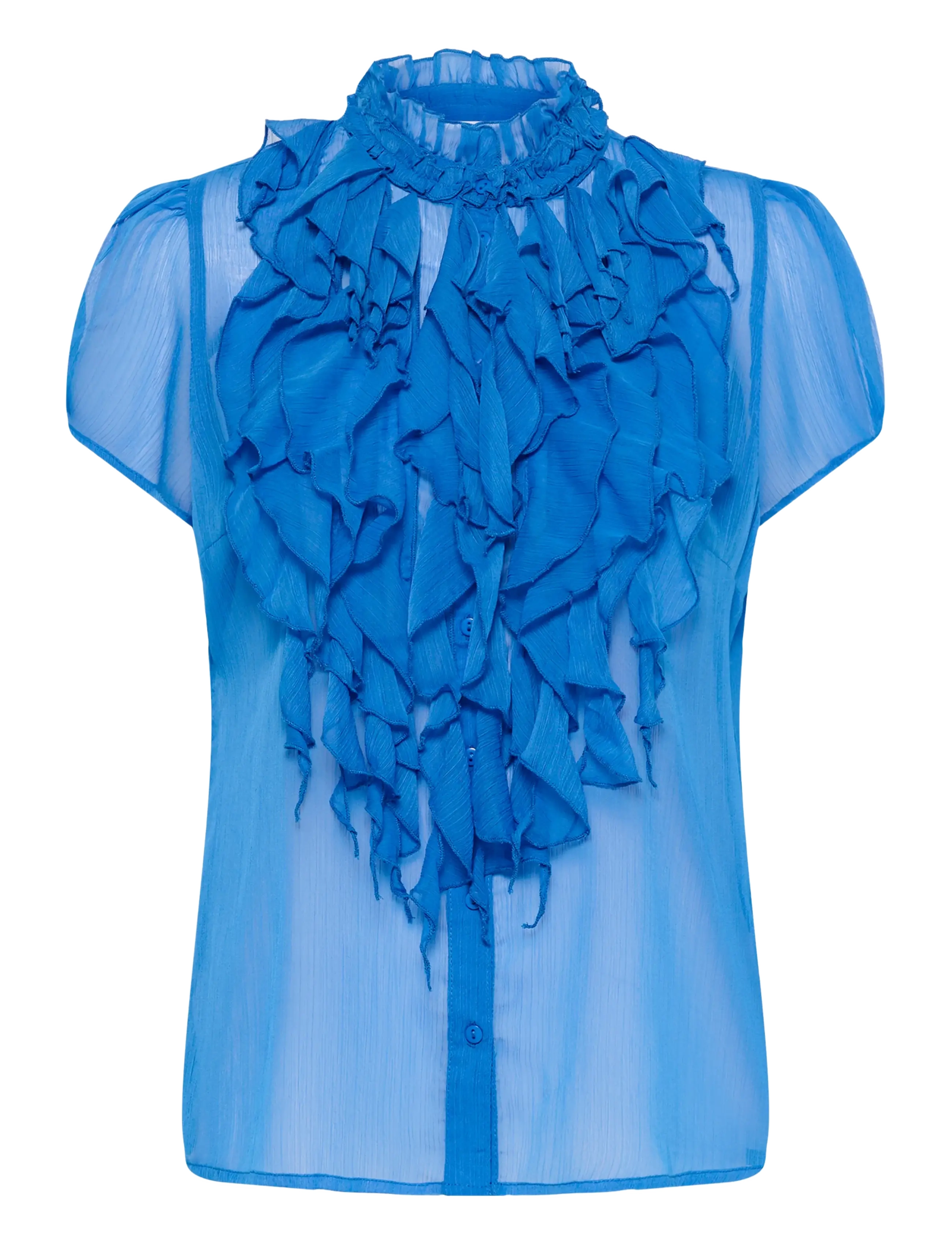 Saint Tropez LiljaSZ Crinkle SS Shirt - Kampagne - CAMPANULA / blue