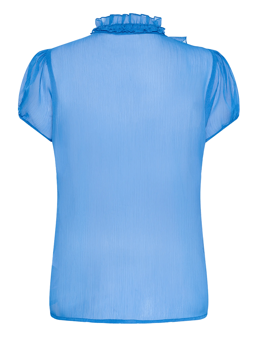 Saint Tropez - LiljaSZ Crinkle SS Shirt - short-sleeved blouses - campanula - 2
