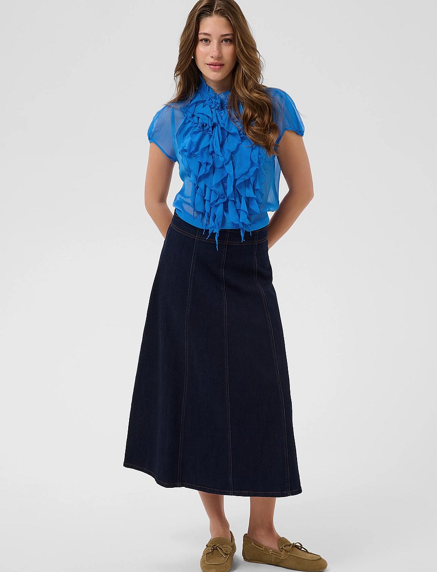 Saint Tropez - LiljaSZ Crinkle SS Shirt - short-sleeved blouses - campanula - 3