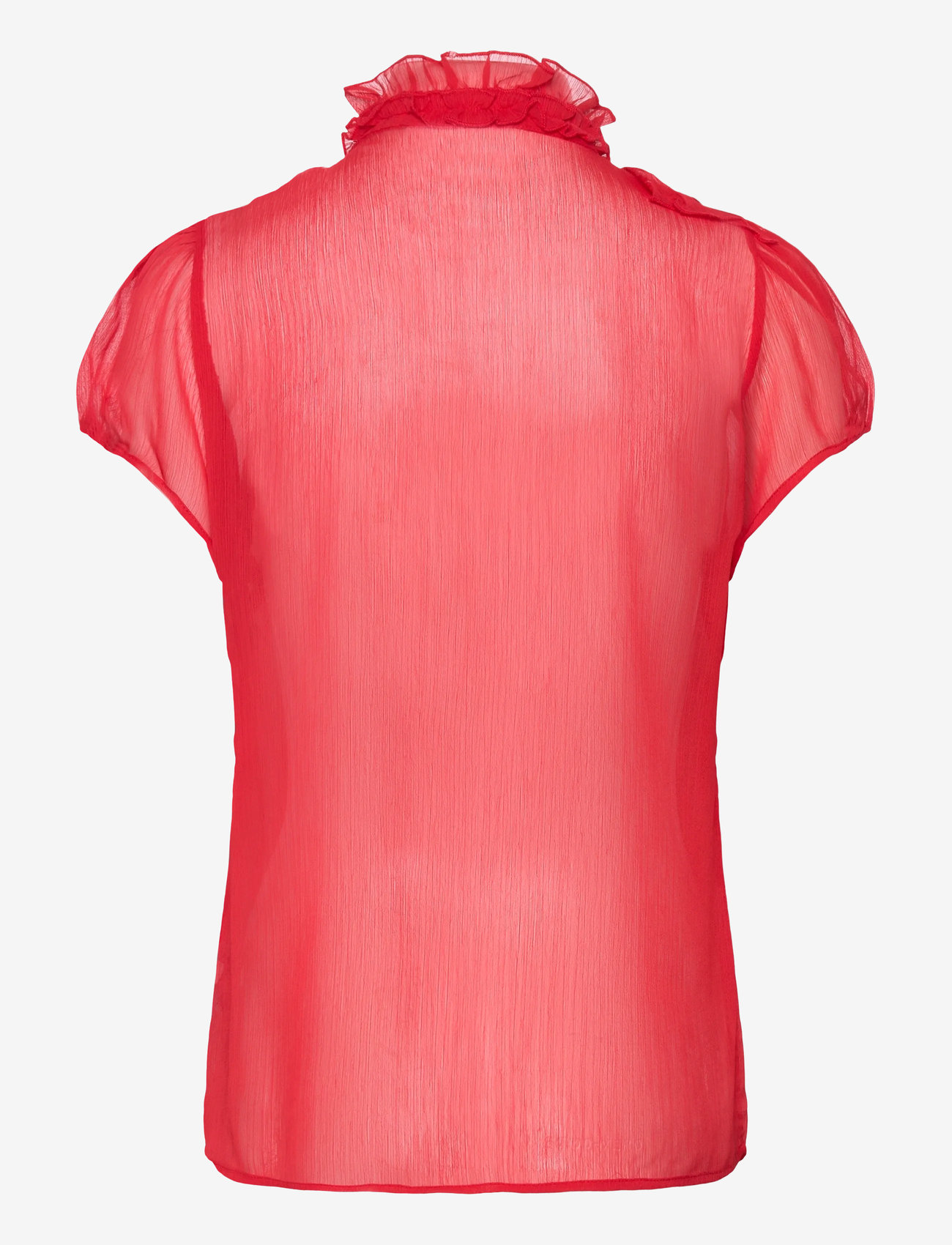 Saint Tropez - LiljaSZ Crinkle SS Shirt - kortærmede bluser - chinese red - 1