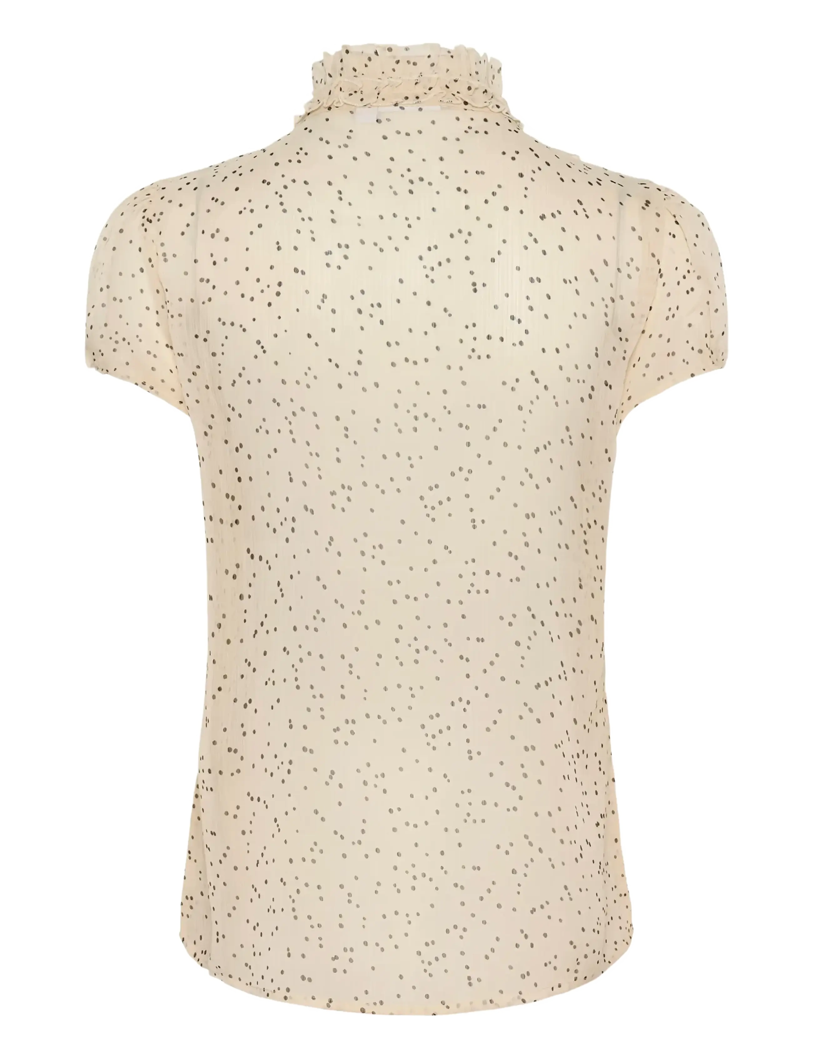Saint Tropez - LiljaSZ Crinkle SS Shirt - lyhythihaiset puserot - creme black mini dots - 2