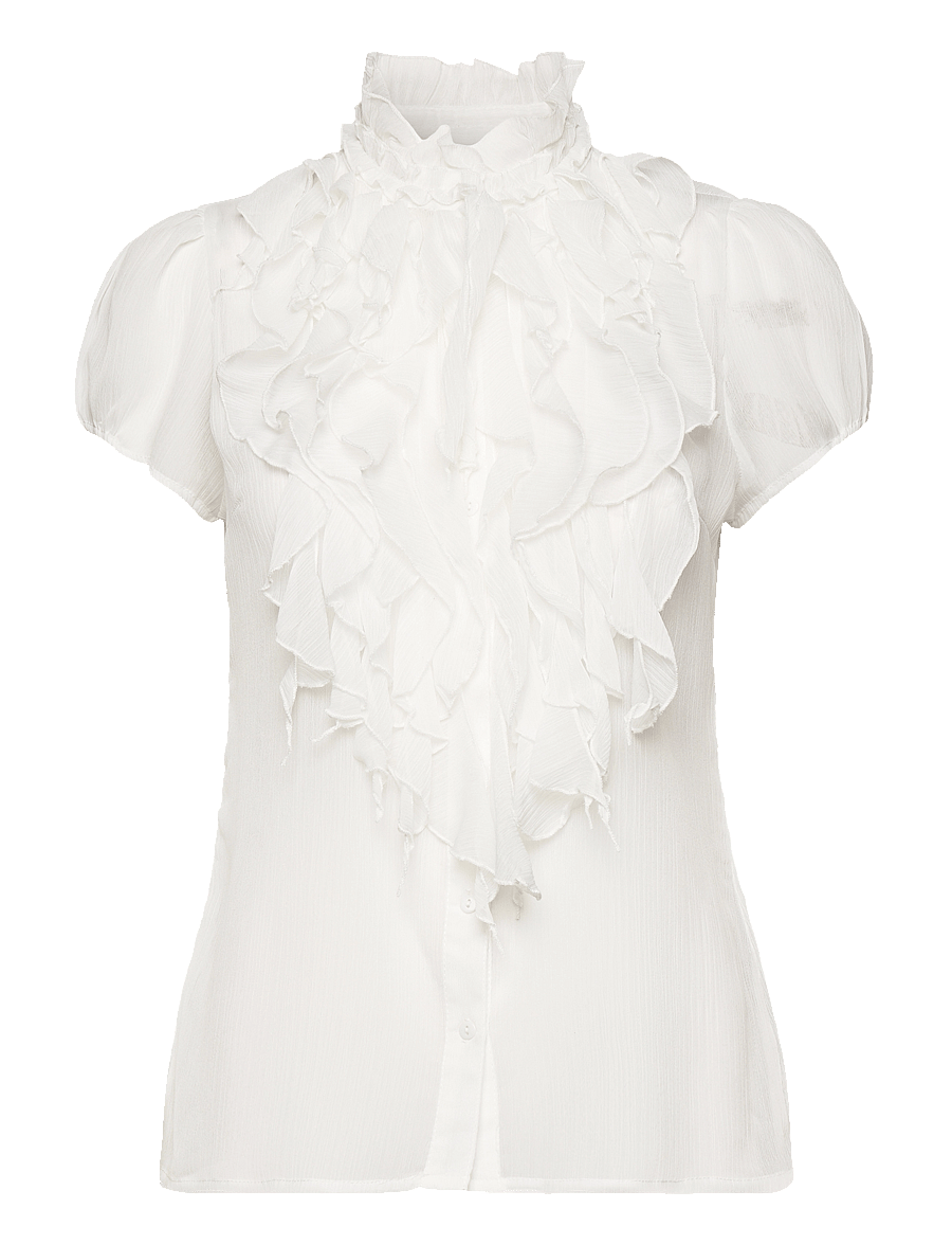 Saint Tropez - LiljaSZ Crinkle SS Shirt - lyhythihaiset puserot - ice - 1