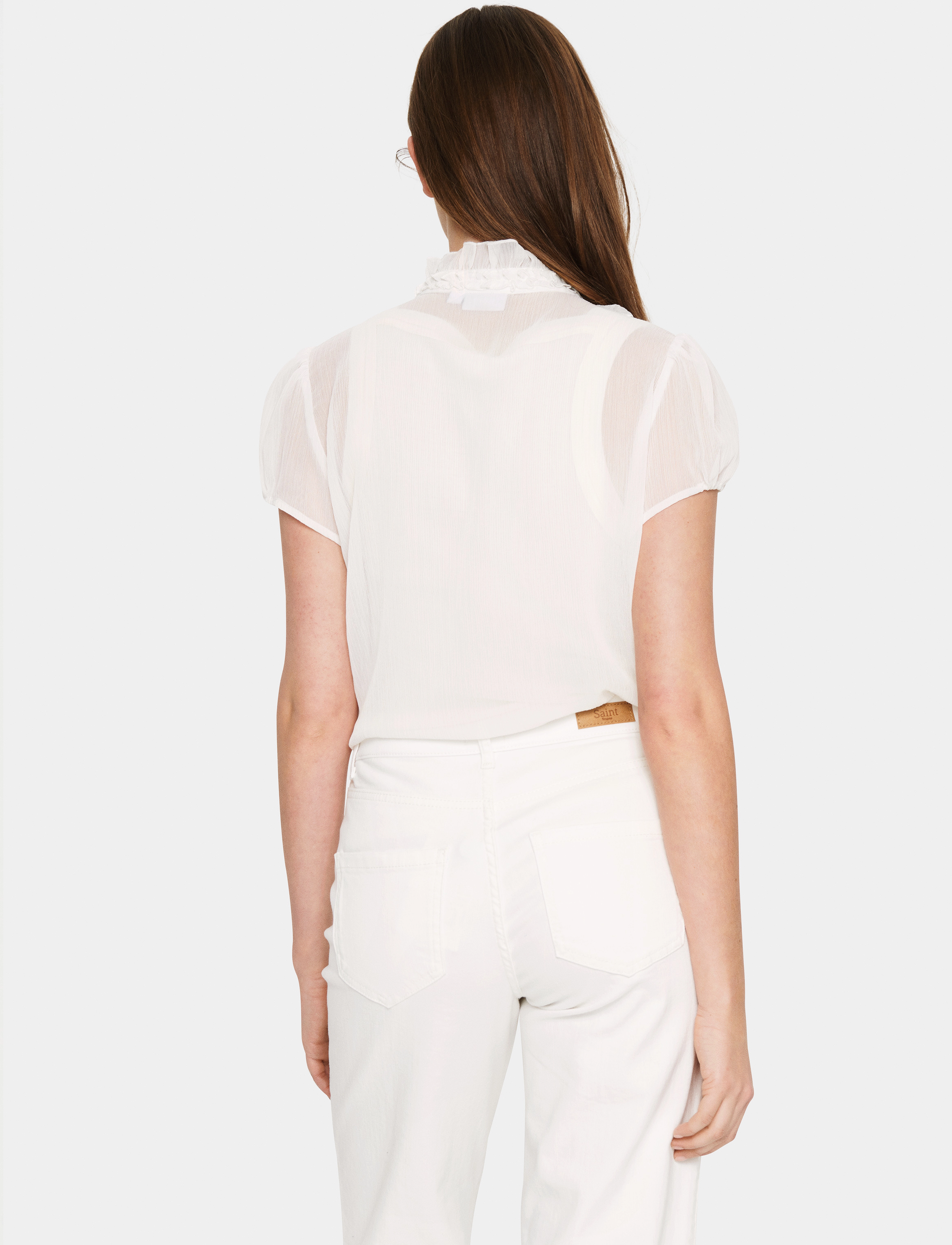 Saint Tropez - LiljaSZ Crinkle SS Shirt - kurzärmelige blusen - ice - 5