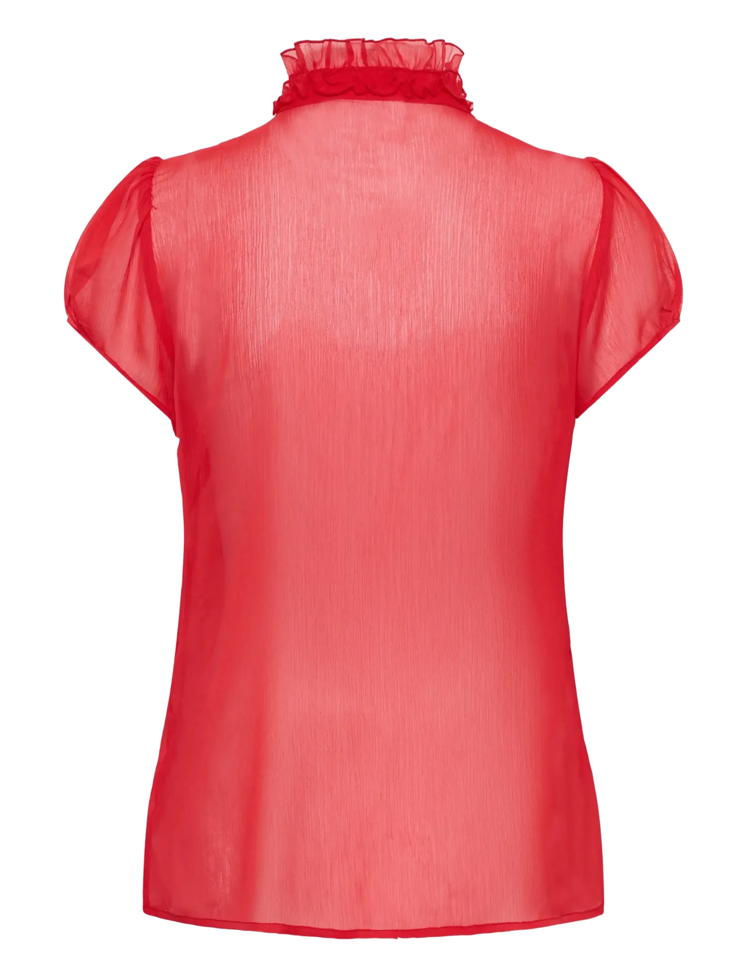 Saint Tropez - LiljaSZ Crinkle SS Shirt - lühikeste varrukatega pluusid - true red - 2