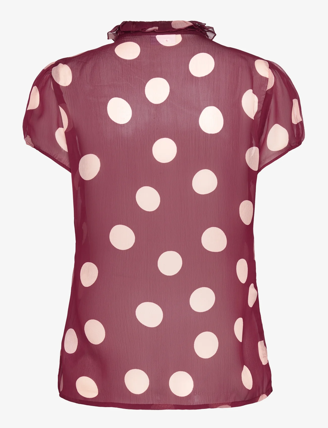 Saint Tropez - LiljaSZ Crinkle SS Shirt - short-sleeved blouses - windsor wine big dot - 1